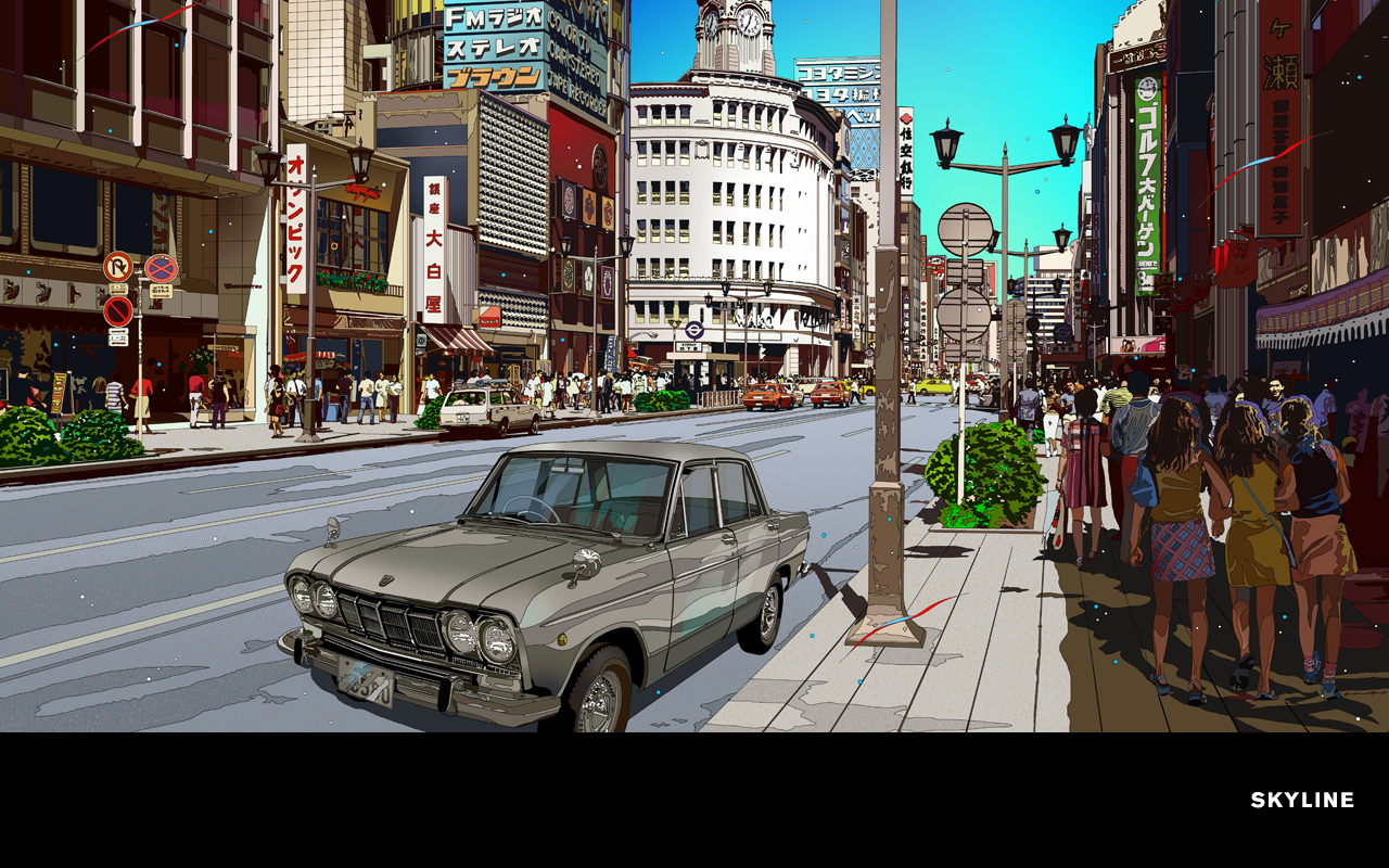 Wednesday Wall: Nissan Skyline 55th Anniversary Wallpaper. Japanese Nostalgic Car