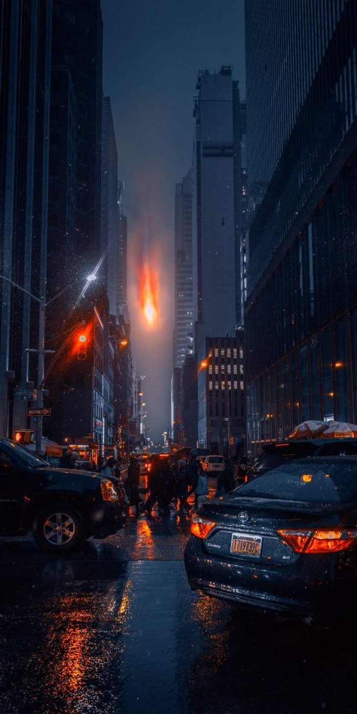 City Streets Meteor Falling iPhone