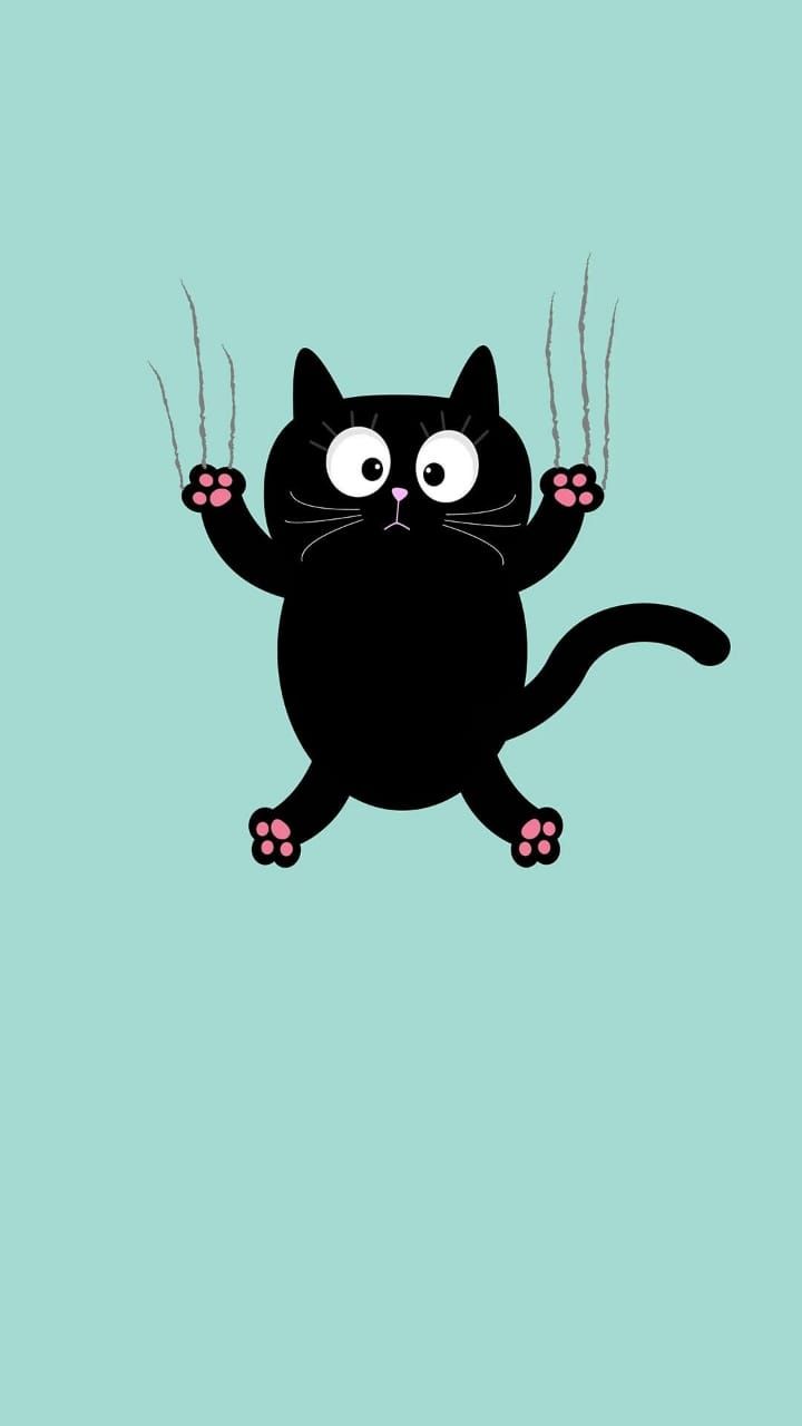 Cartoon Black Cat Wallpaper iPhone