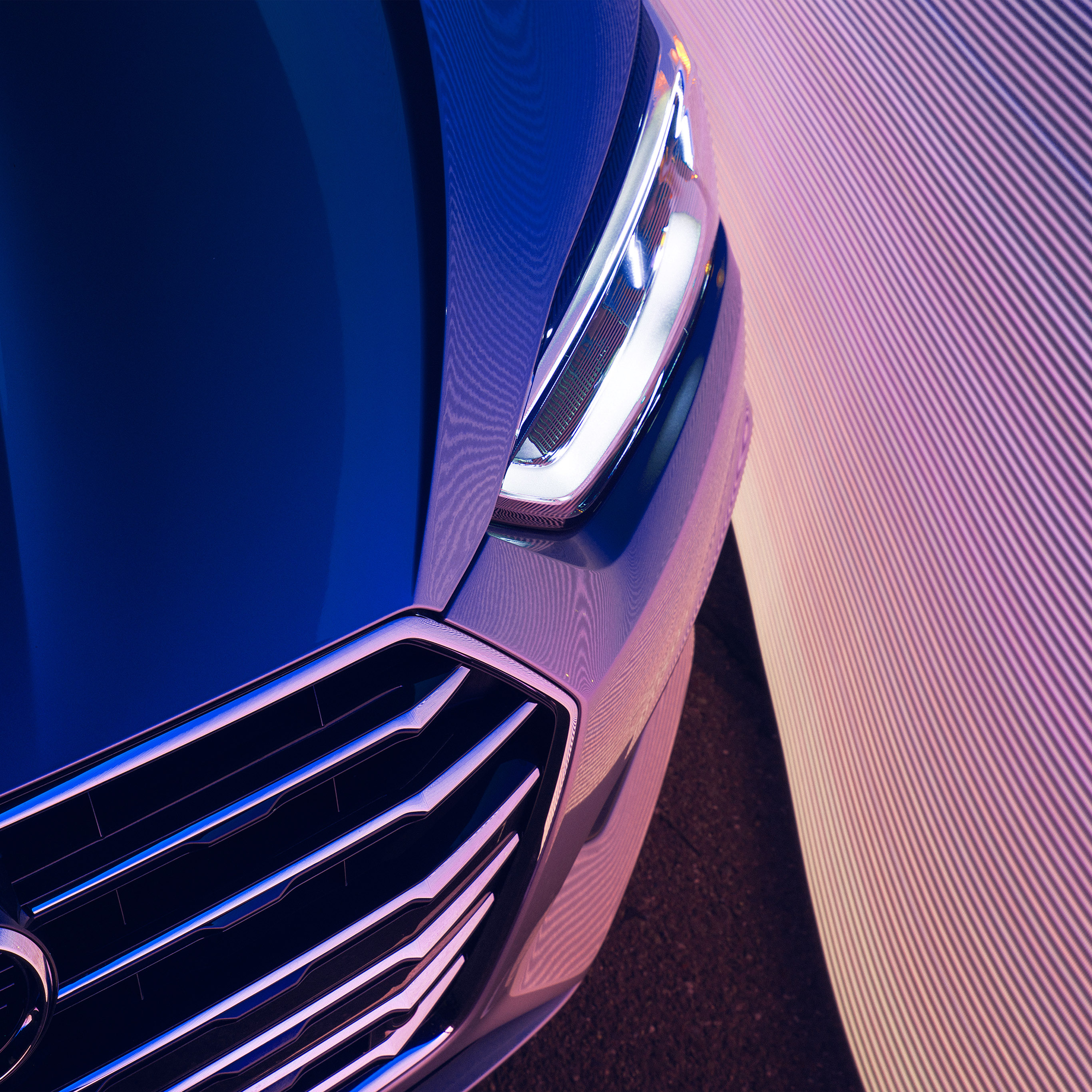 Car Headlight Audi Art Illustration Blue Pink Wallpaper