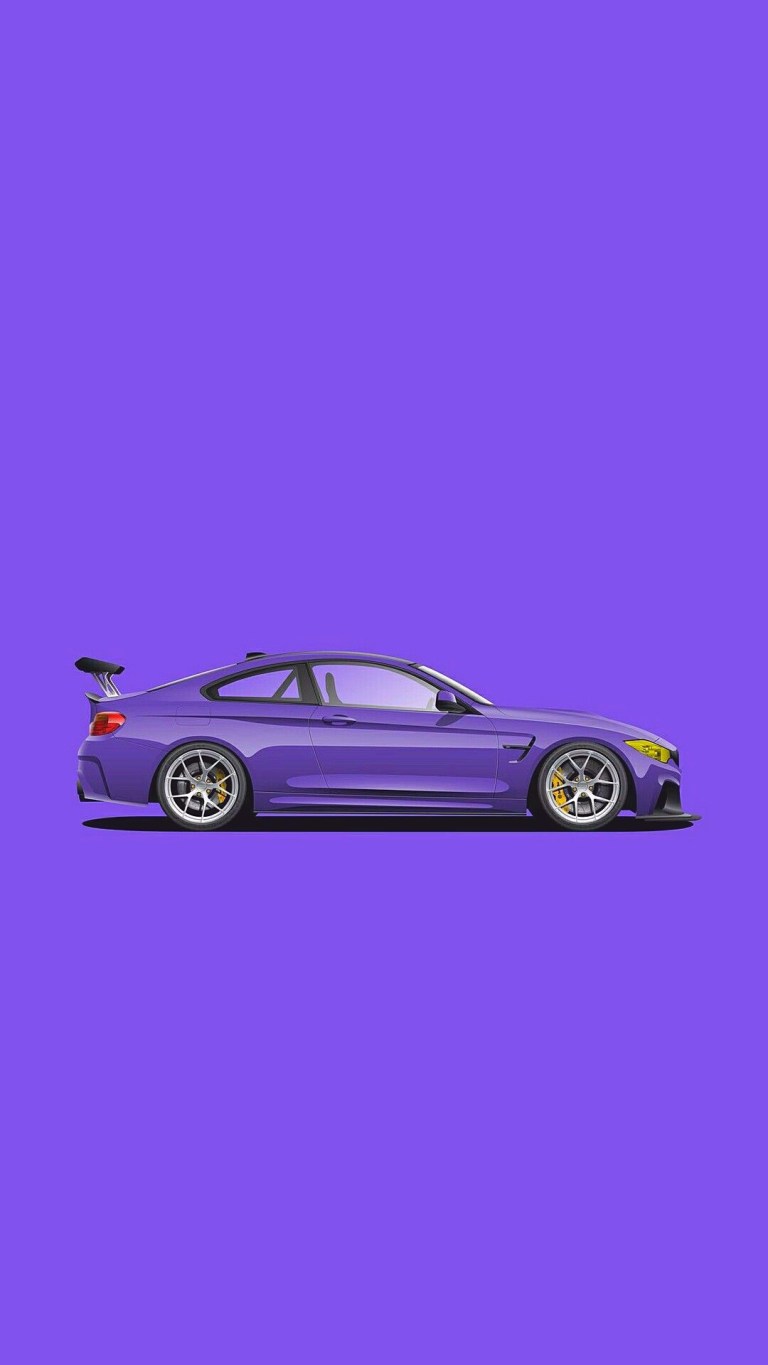 Super Sports Car Purple Minimal Full HD Mobile Wallpaper