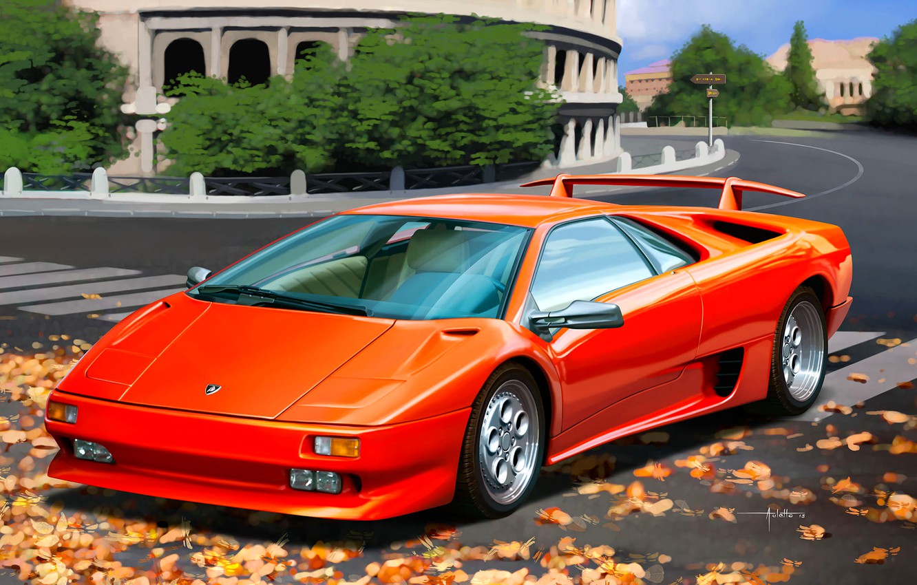 Wallpaper Colosseum, Italy, Supercar, Lamborghini Diablo VT image for desktop, section арт