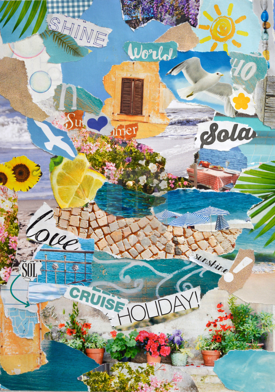 Summer collage moodboard, download or print for £3.72