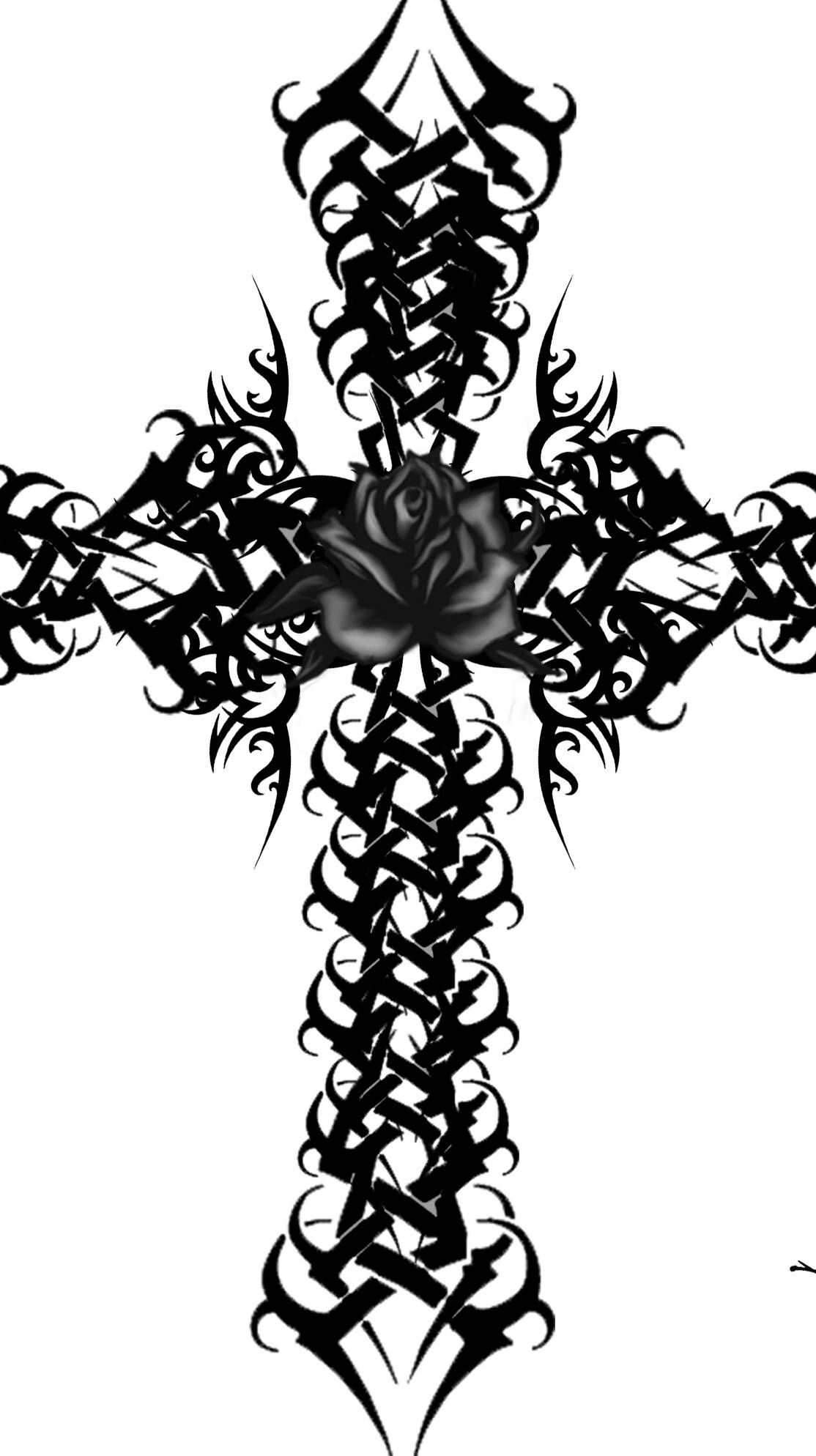 Simple Gothic Cross Tattoo Designs