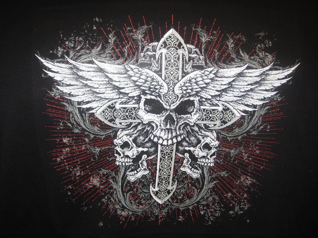 Biker Skull and Cross Wallpaper Free Biker Skull and Cross Background