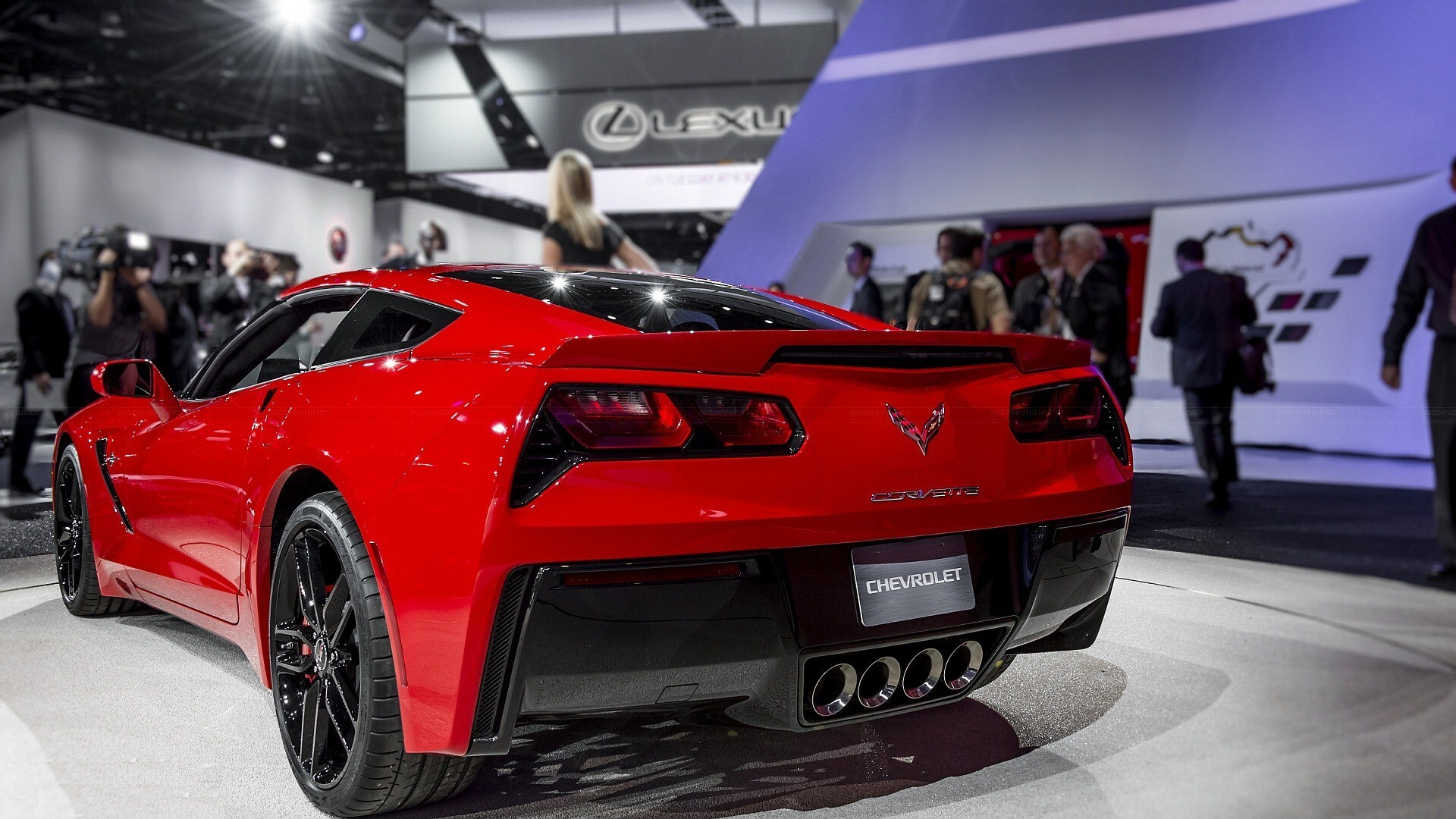 Red Chevrolet Corvette Car Wallpaper