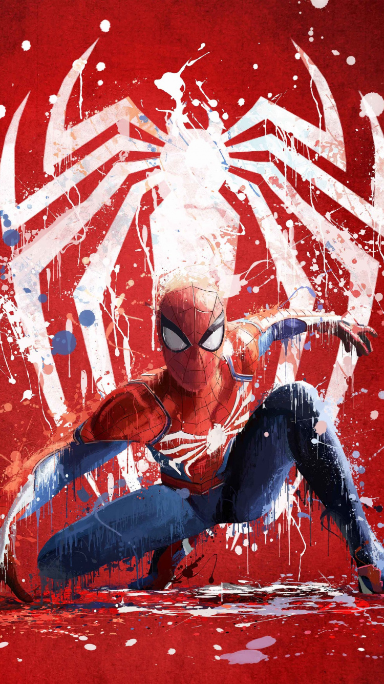 Download Spider Man, Superhero, Art Wallpaper, 750x Iphone IPhone 8