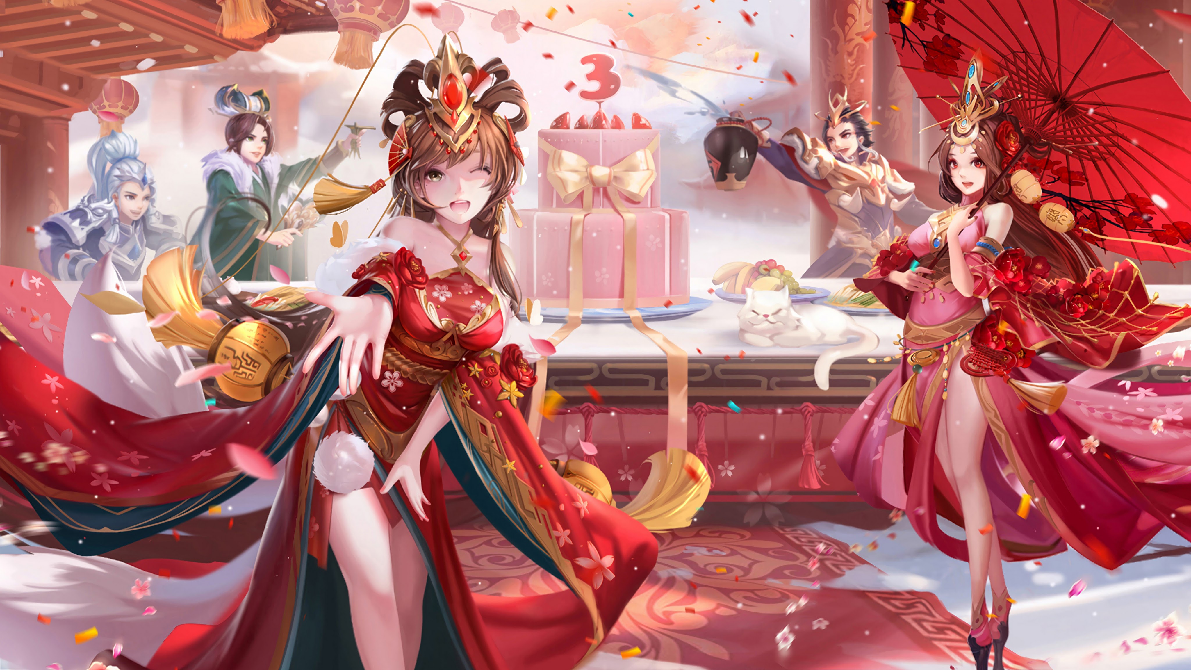 Anime Oriental Girls 4K Wallpaper