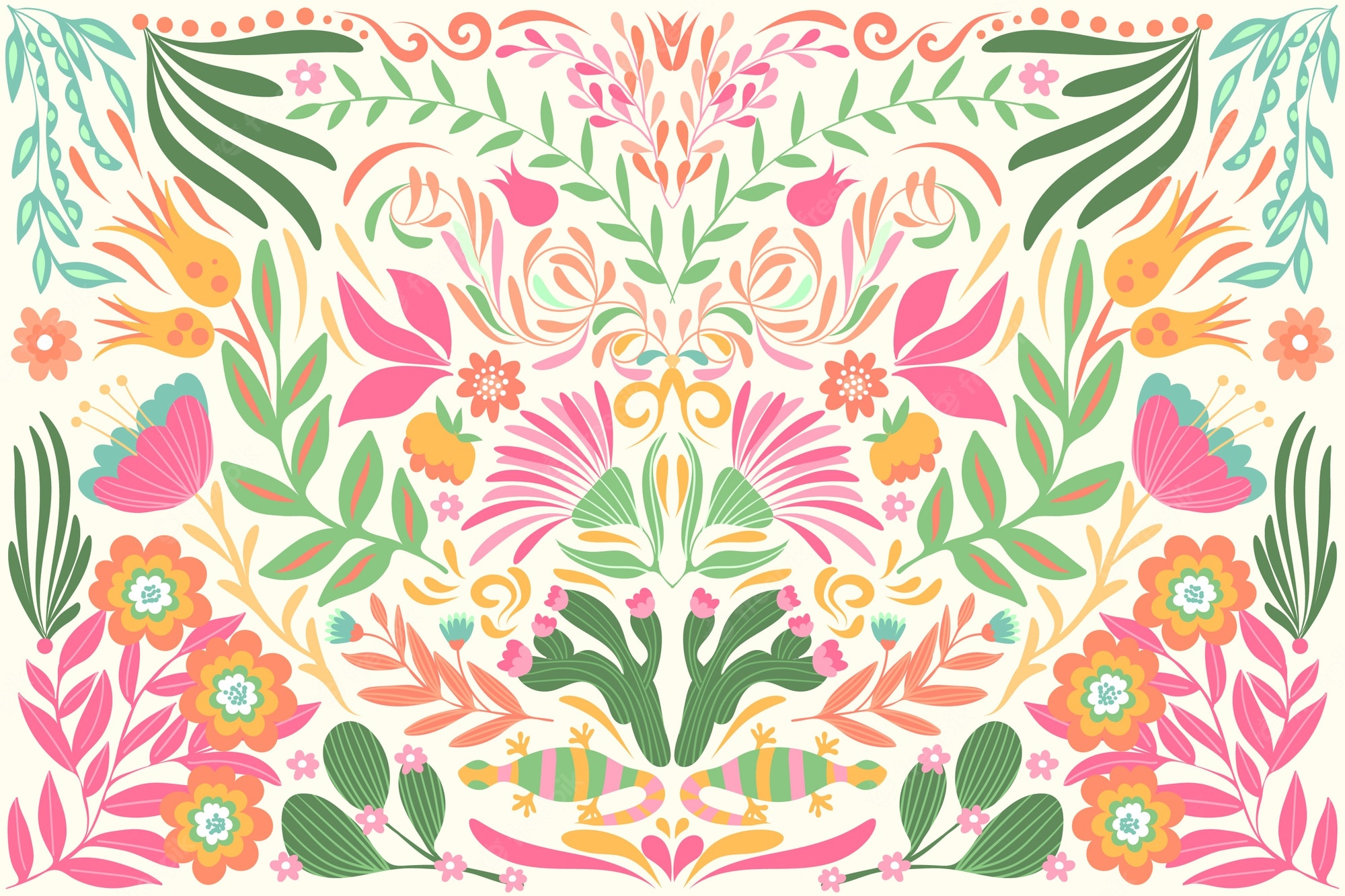 Free Vector. Flat design colorful mexican wallpaper theme