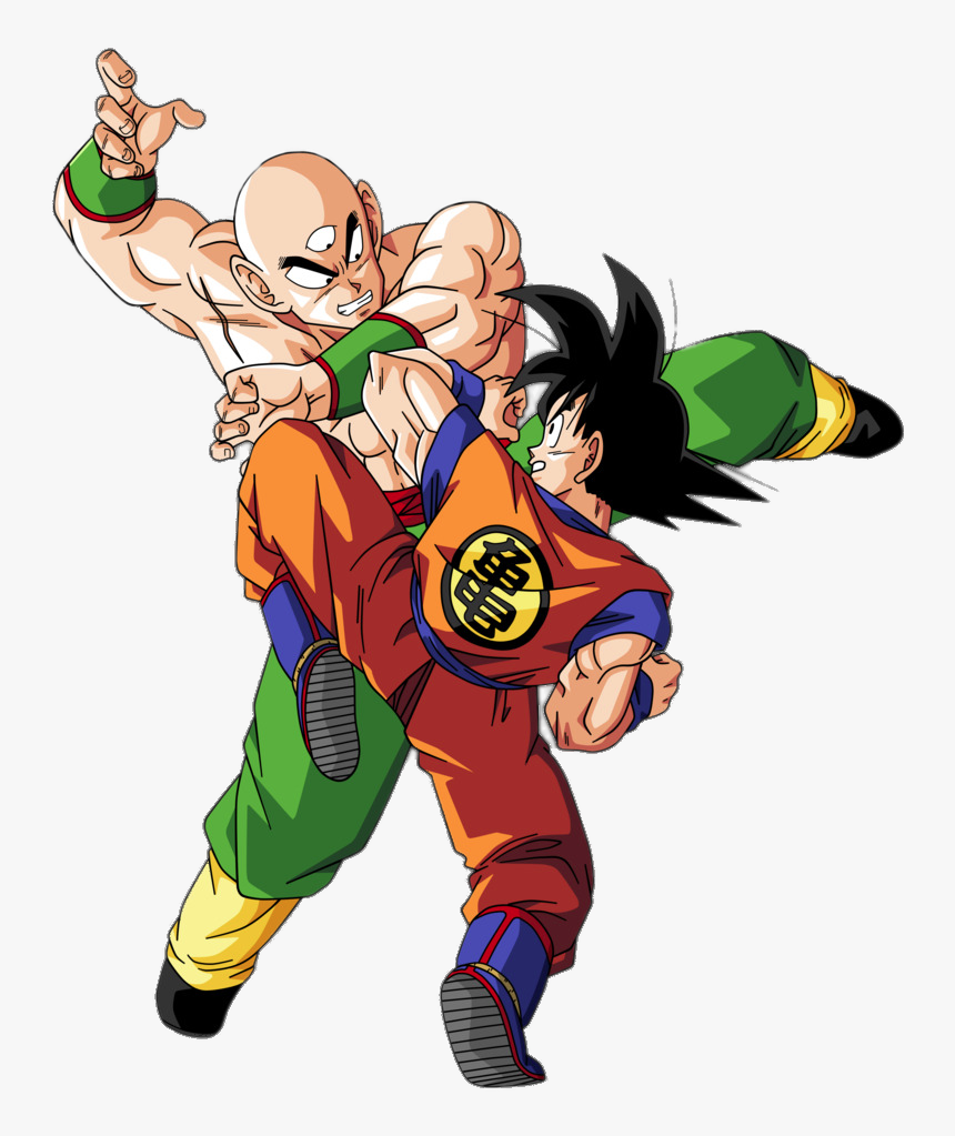 Dragon Ball Goku And Tien Shinhan Fighting Vs Ten Shin Han, HD Png Download
