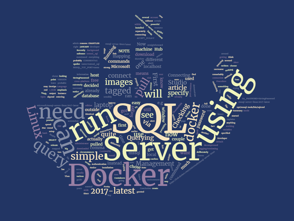Free download Running Microsoft SQL Server on a Linux container in Docker [1024x768] for your Desktop, Mobile & Tablet. Explore SQL Server Wallpaper. SQL Server Wallpaper, SQL Server 2014 Wallpaper, SQL Wallpaper