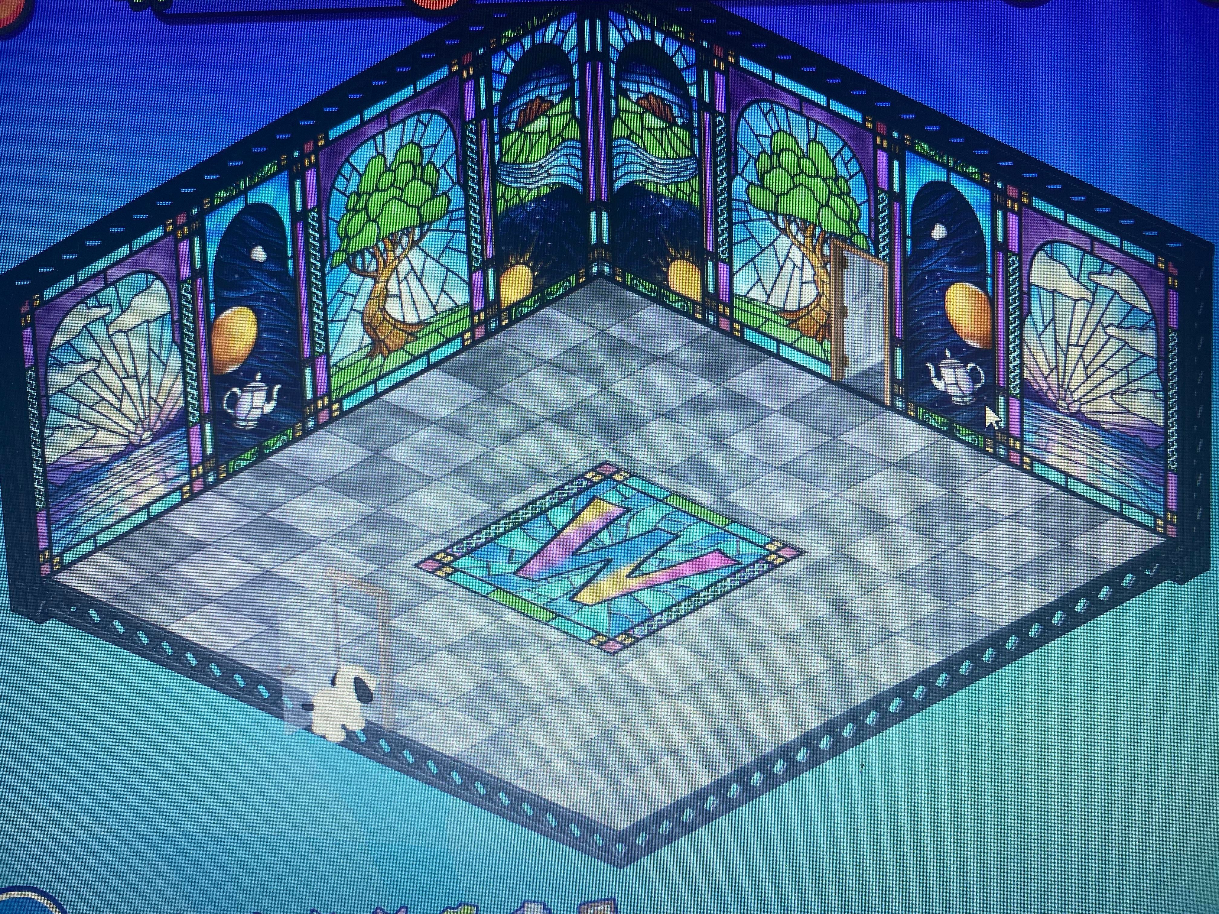 How Have You Used Your Stained Glass Wallpaper Flooring? I Love The Look, But Have Had No Idea What To Decorate The Room With B C The Wallpaper Is So Busy. Need Ideas :)