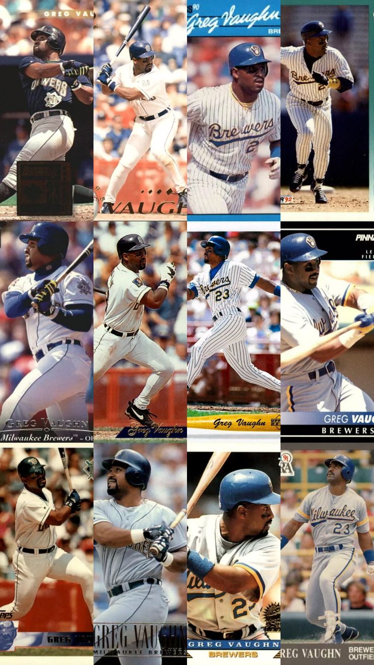 Brewers Greg Vaughn Baseball Card Wallpaper 2. Baseball cards, True blue, Vaughn