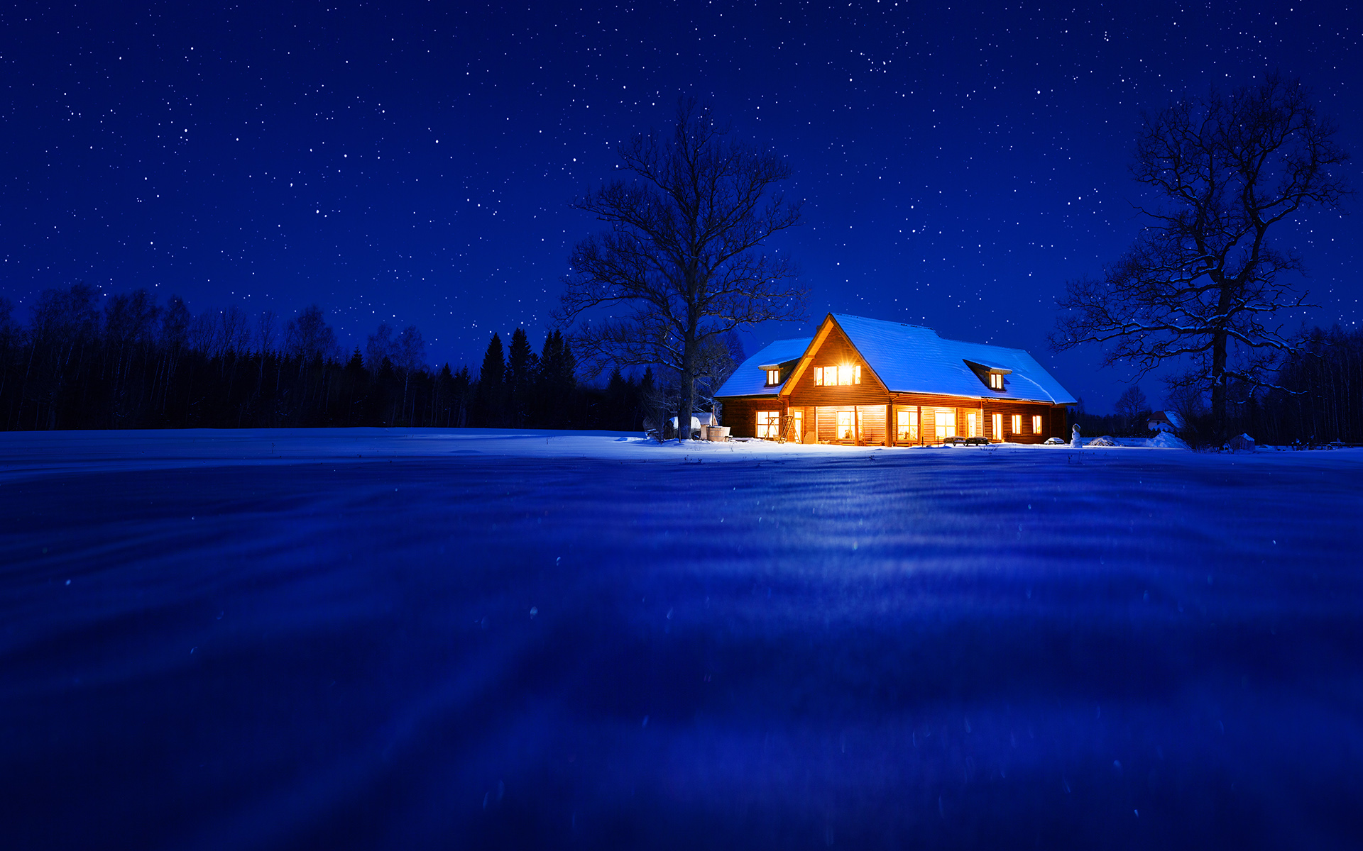 Warm Winter Nights Theme for Windows 10. Free Wallpaper Themes