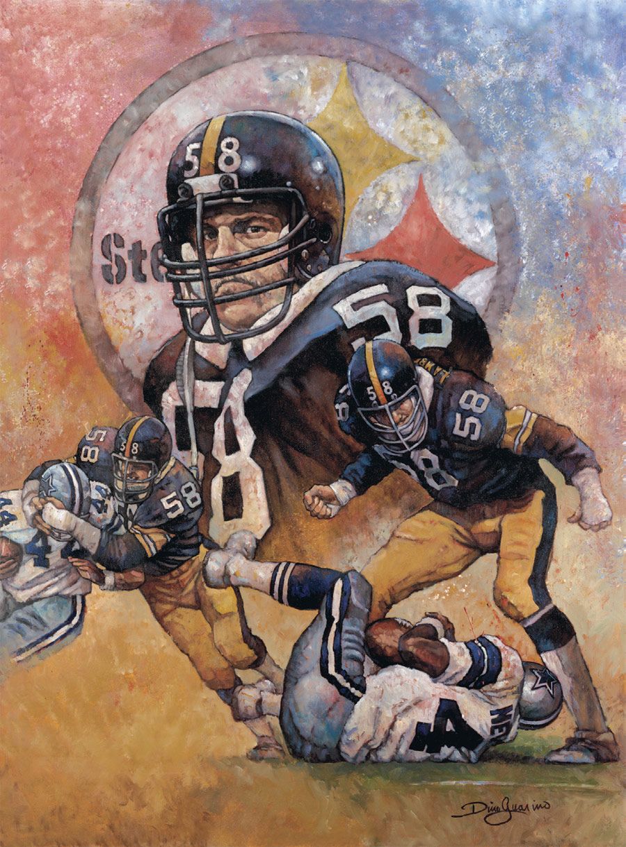 Jack Lambert, Steelers by Dino Guarino. Pittsburgh steelers football, Pittsburgh steelers, Pittsburgh steelers wallpaper