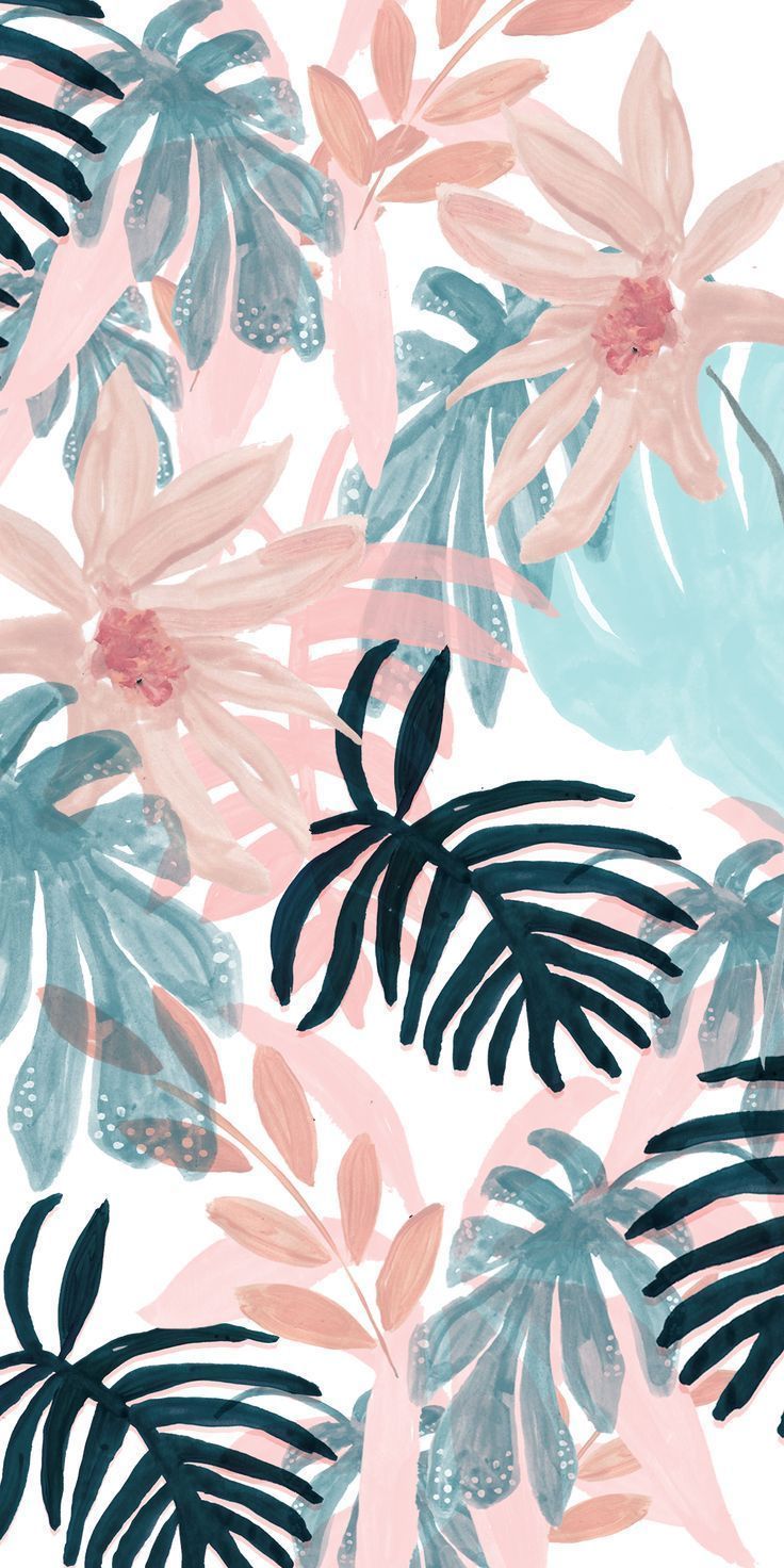 Beach Floral Wallpaper