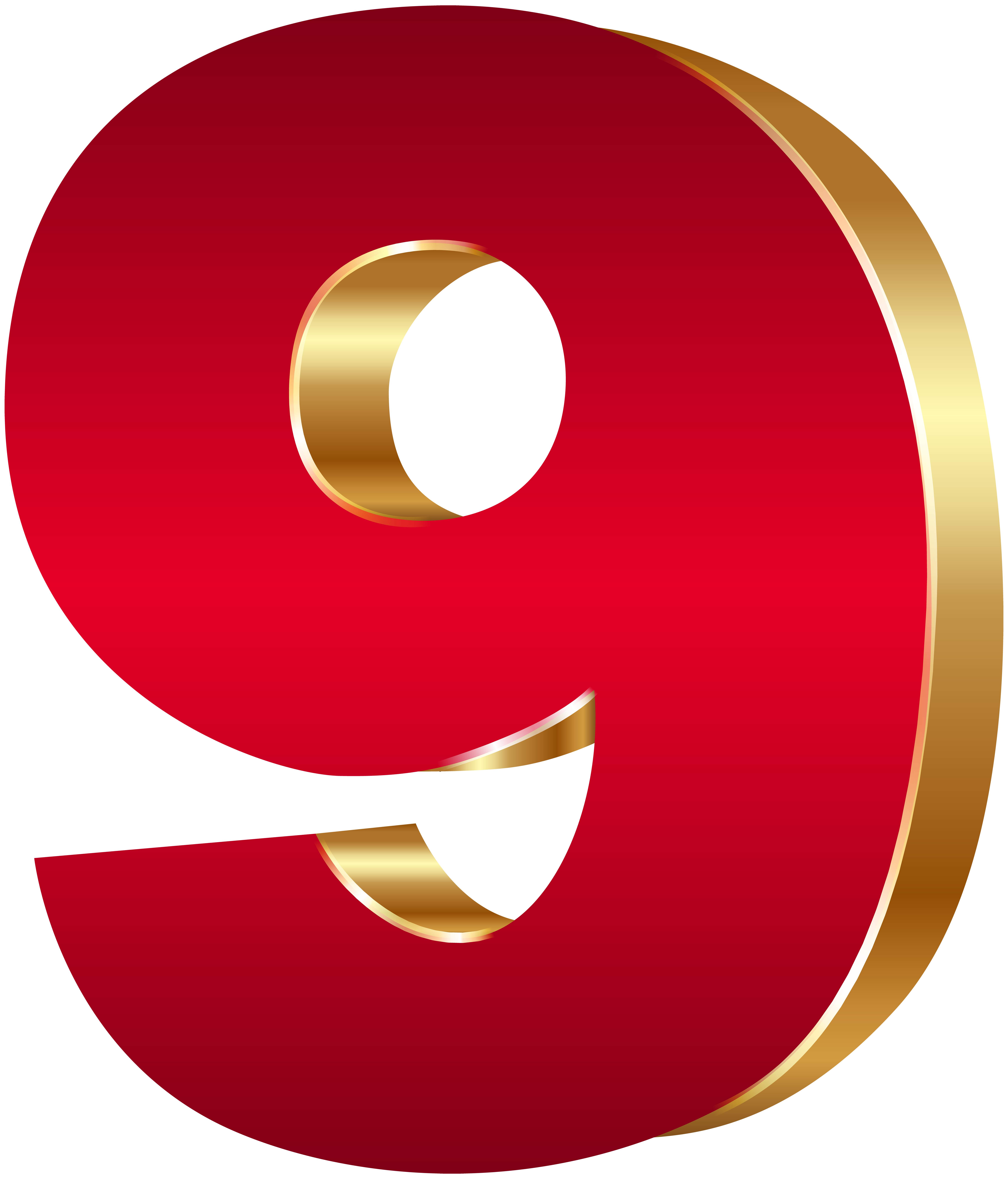 3D Number Nine Red Gold PNG Clip Art Image​-Quality Free Image and Transparent PNG Clipart