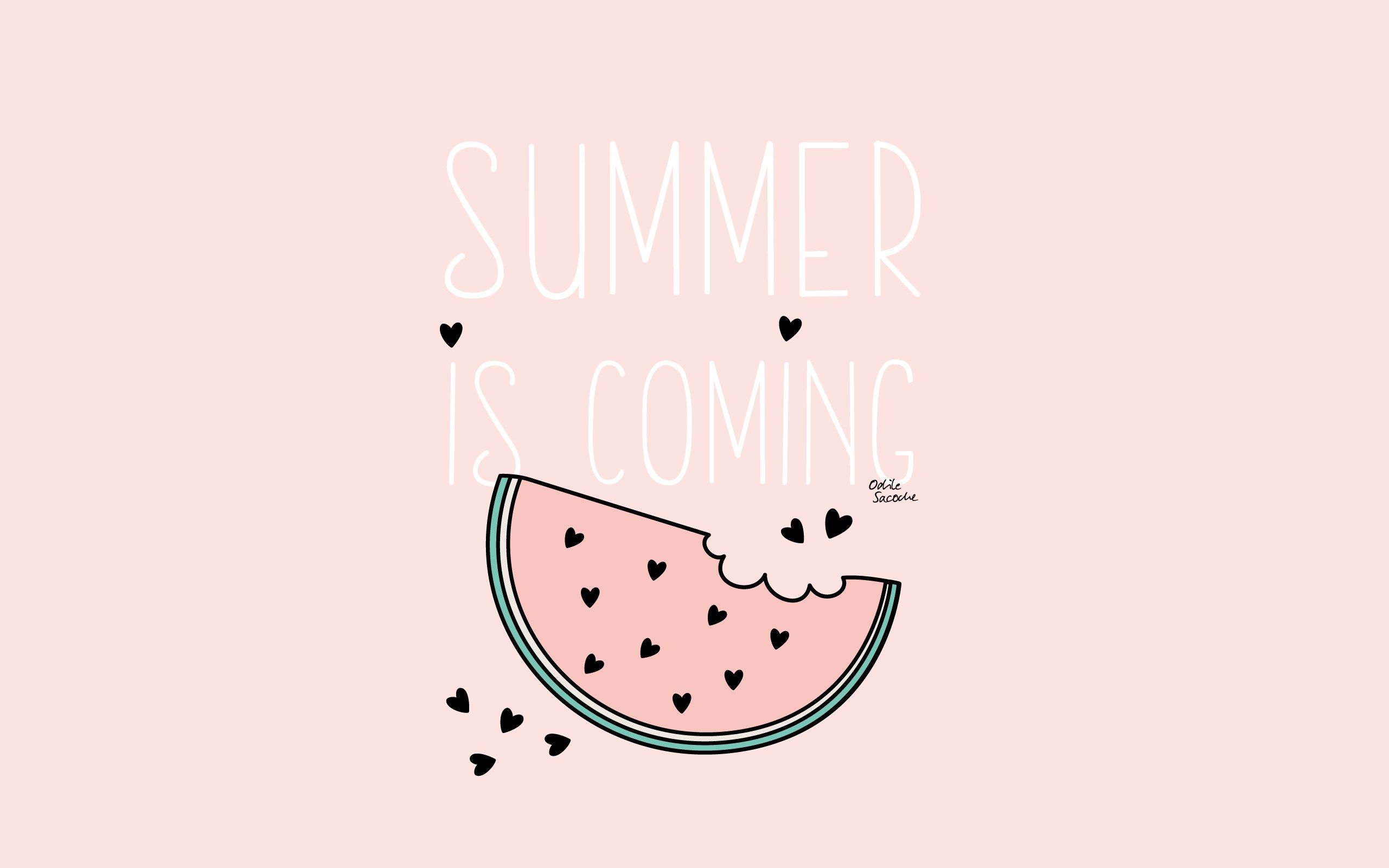 FREEBIES Fonds d'écran « Summer is coming ». Pink wallpaper pc, Pink wallpaper laptop, Watermelon wallpaper