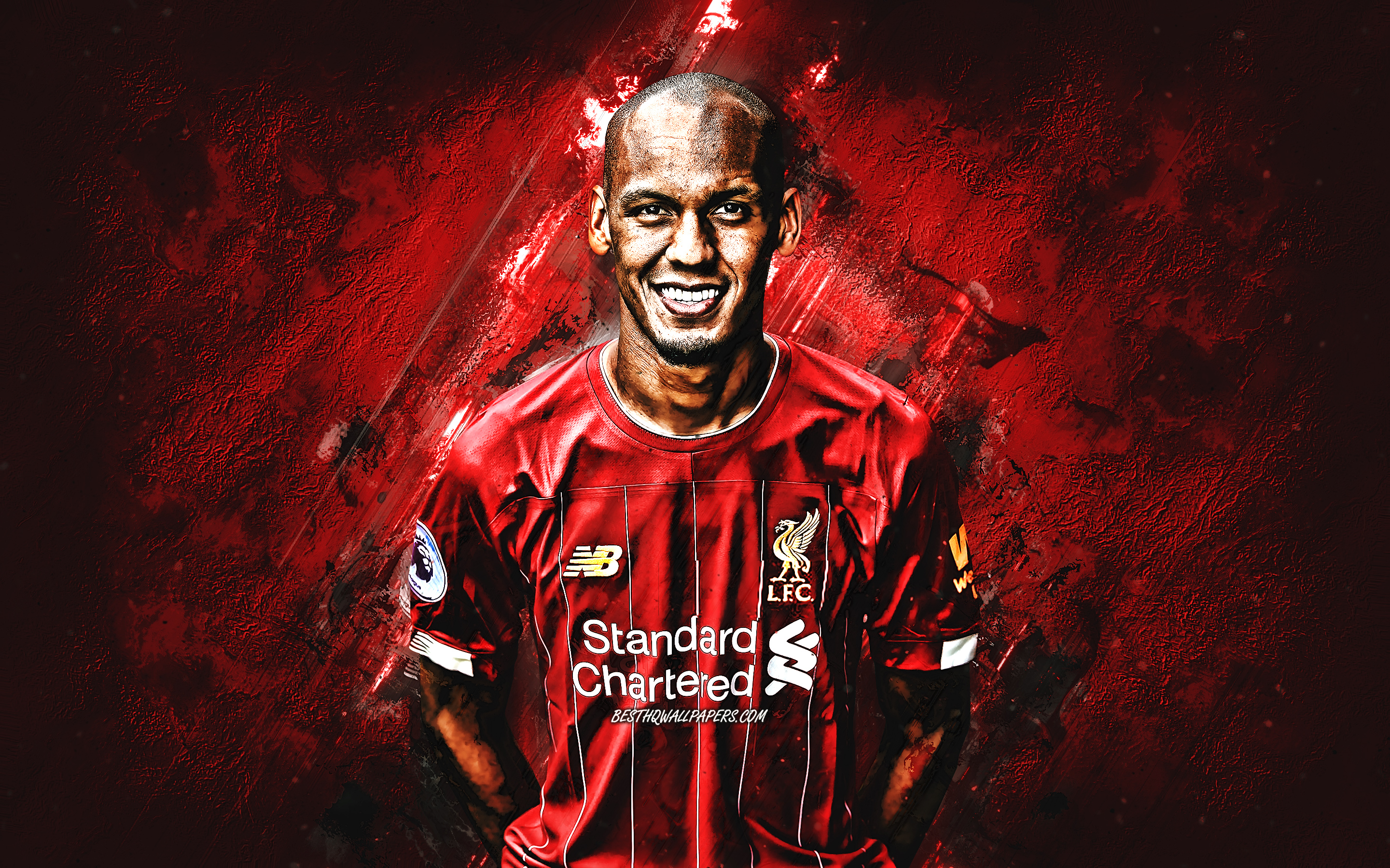 Download wallpaper Fabinho, portrait, Liverpool FC, Premier League, England, football, Fabio Henrique Tavares for desktop with resolution 2880x1800. High Quality HD picture wallpaper