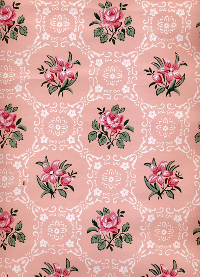 Vintage Floral Wallpaper Wallpaper Pink Flowers