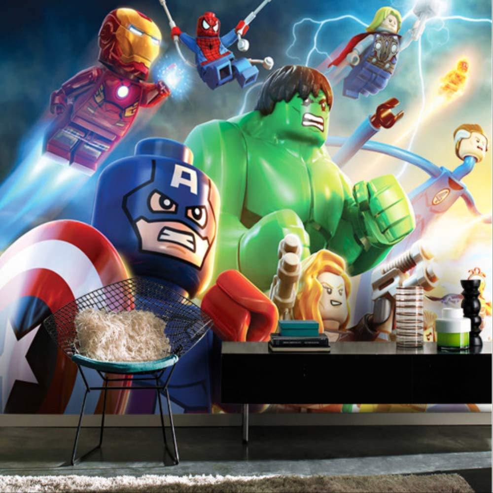 Marvel Super Heroes Wallpaper The Avengers 3D Wall Paper Kids Bedroom Wall Paper Mural Rolls Sofa TV Background upholstery Width 400cm * Height280cm A: Buy Online at Best Price in UAE