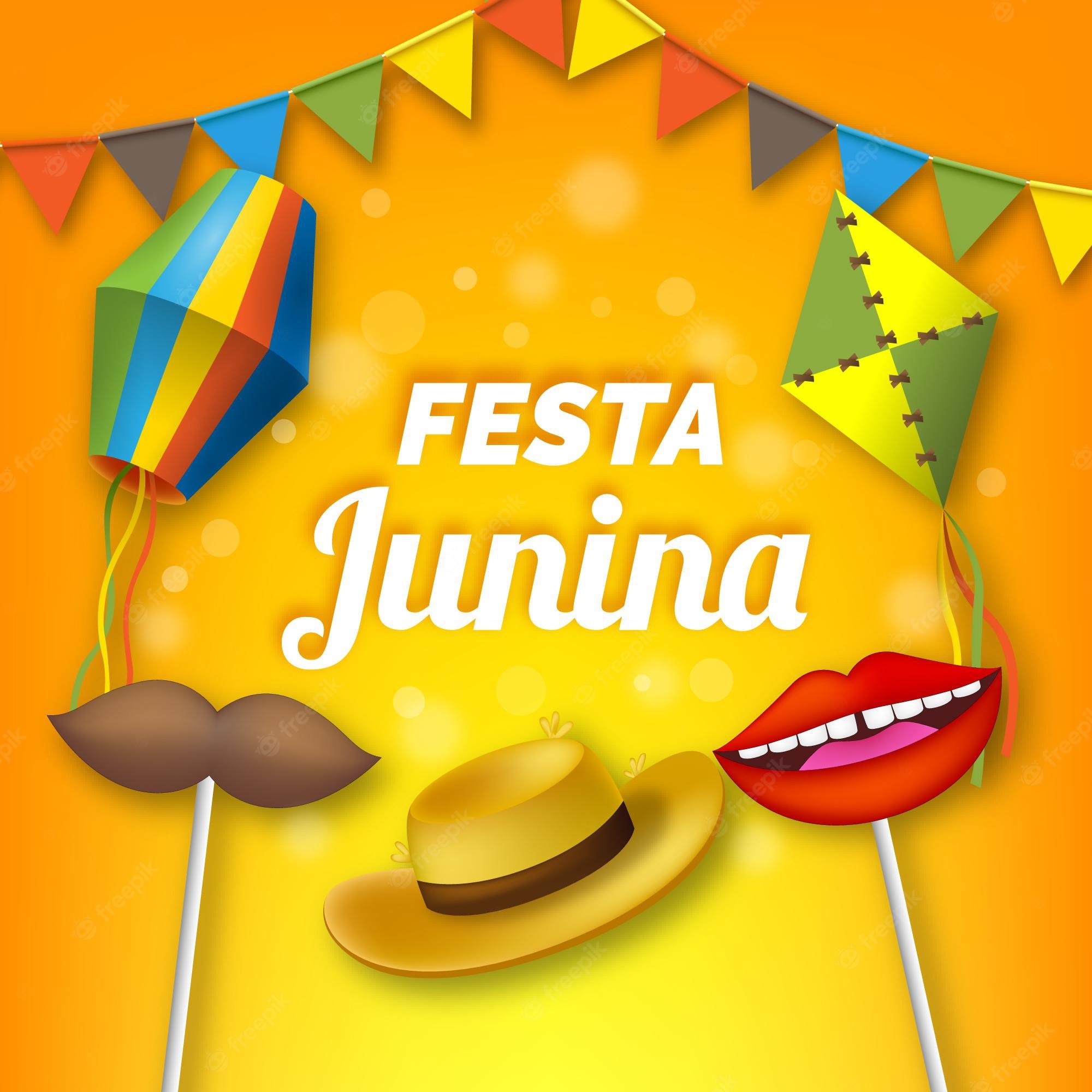 Free Vector. Realistic festa junina wallpaper