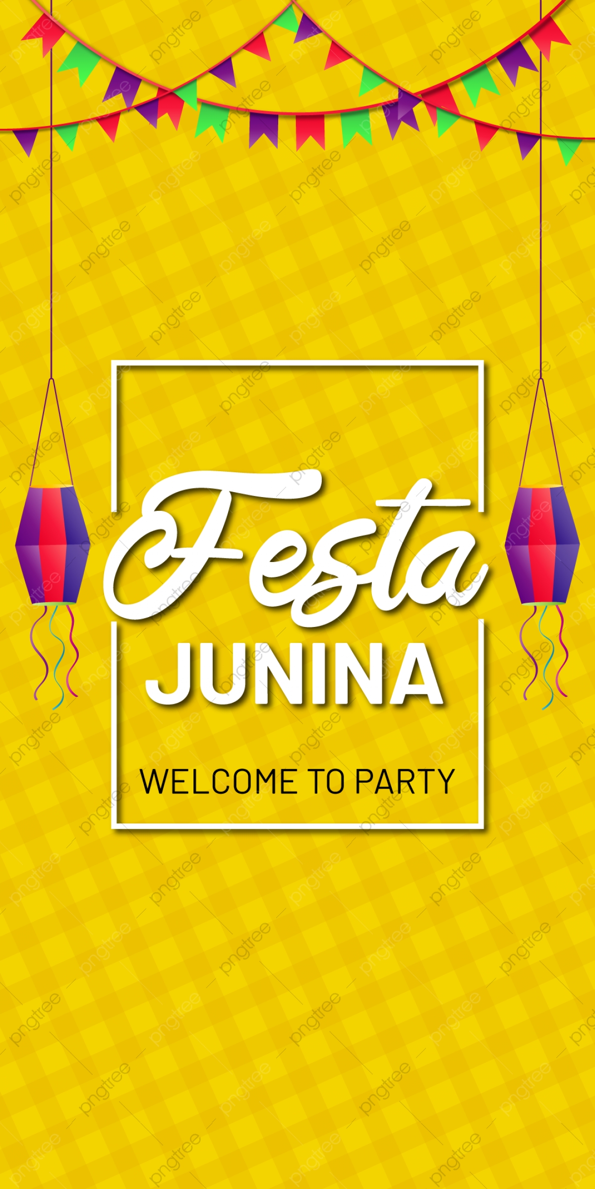 Festa Junina Brazilian Party Mobile Phone Yellow Wallpaper Design Background, Party, Background, Celebration Background Image for Free Download
