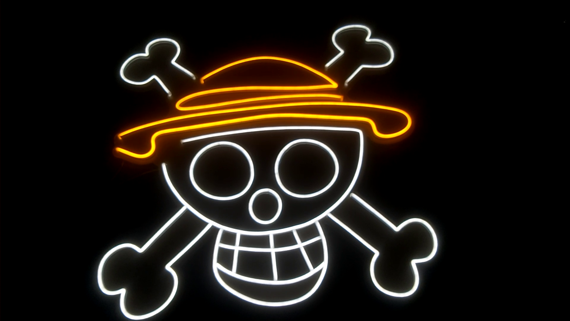 One Piece: Straw Hats Jolly Roger. Luffy Hat Logo Neon Sign