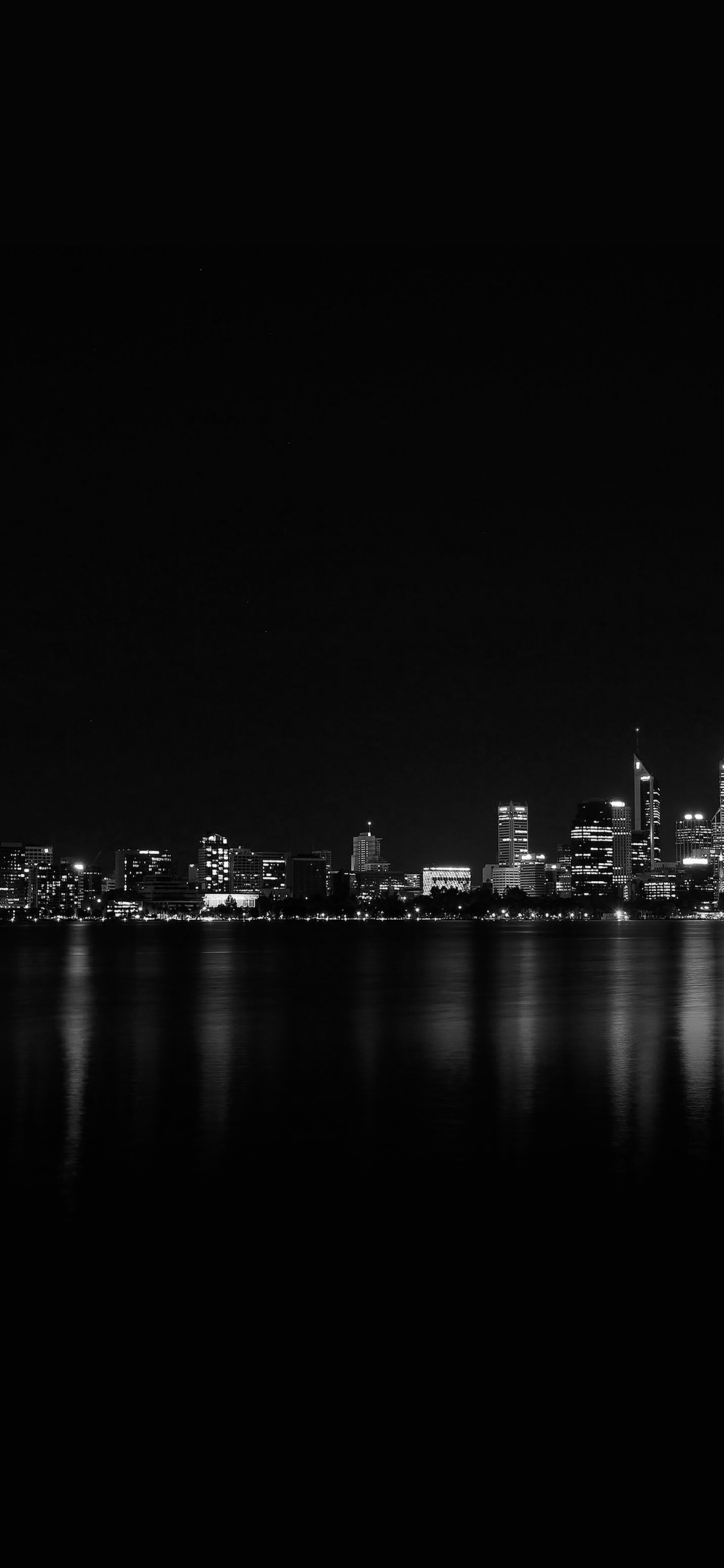 iPhone X wallpaper. city night dark skyline architecture river