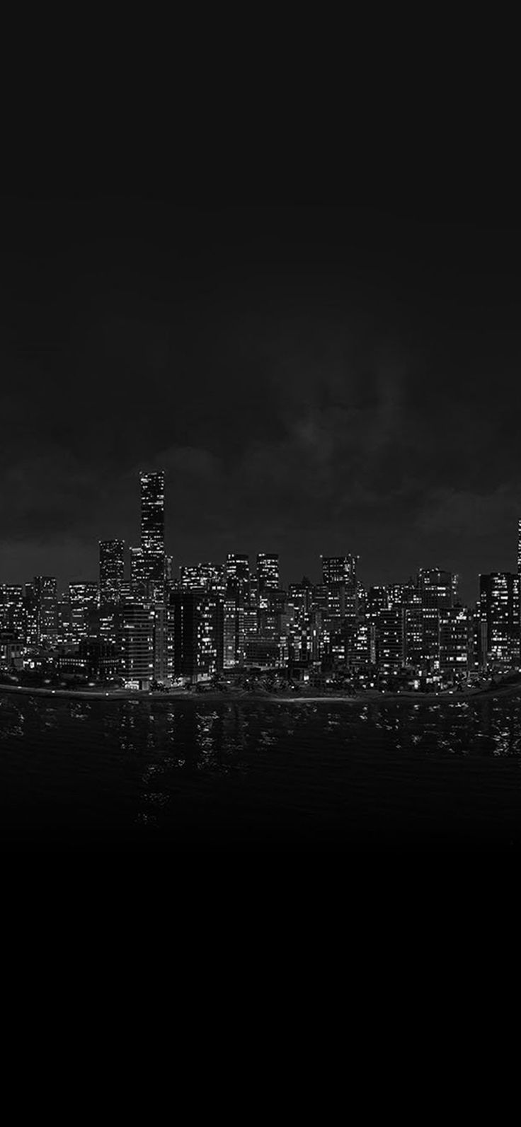 Watchdog Night City Light View From Sea #iPhone #X #wallpaper. Black wallpaper iphone, Black aesthetic wallpaper, City lights wallpaper