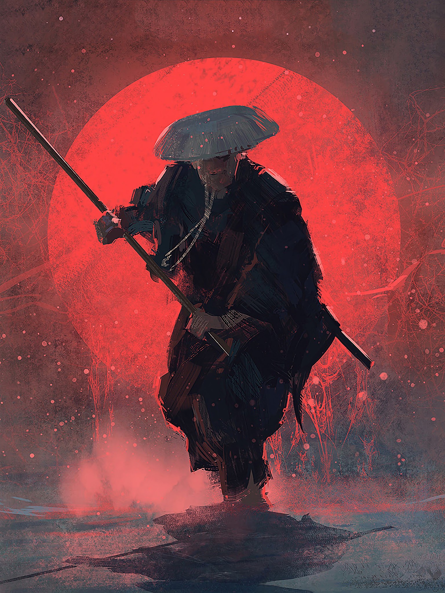 Samurai Art Fantasy 4K Wallpaper