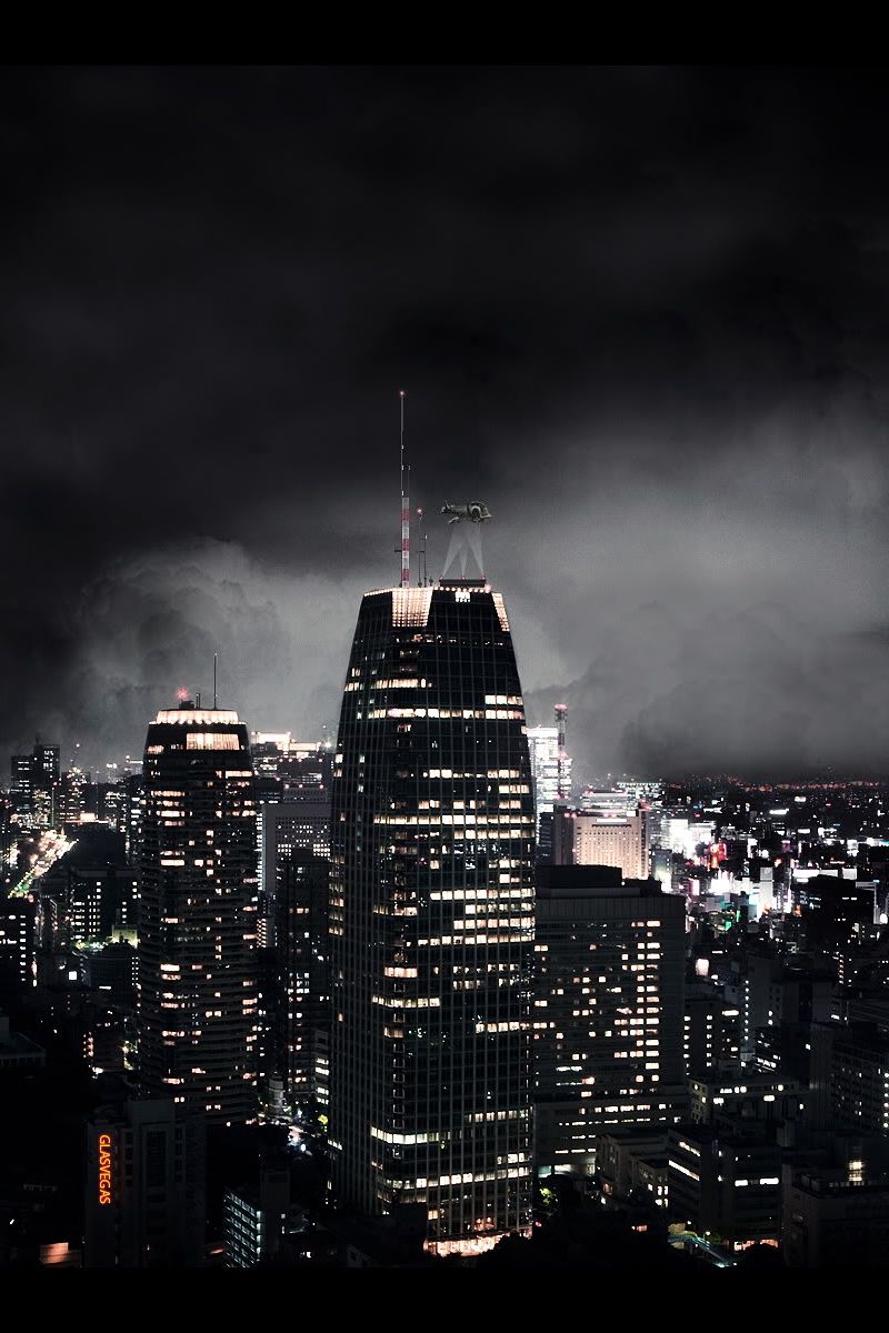 Download Wallpaper 800x1200 Dark City, Night, Fantasy, Skyscrapers Iphone 4s 4 For Parallax HD Background