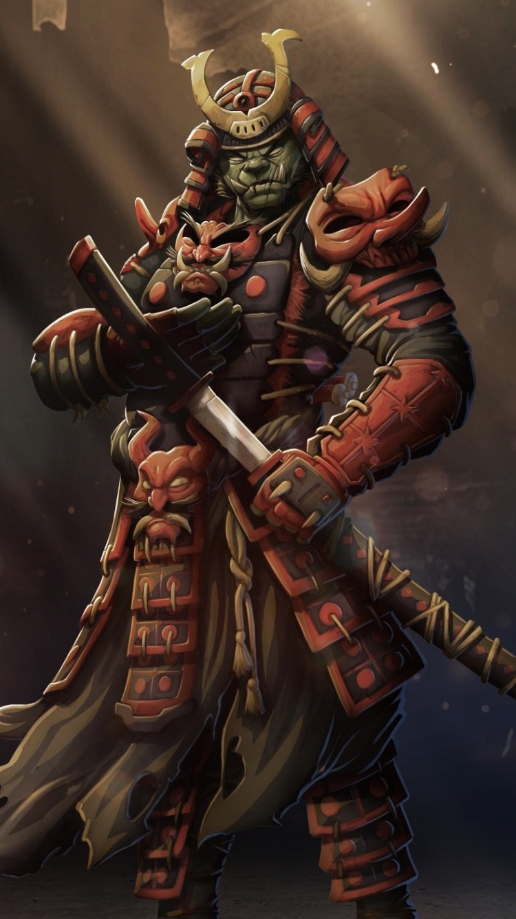 Download fantasy, artwork, samurai 750x1334 wallpaper, iphone 7, iphone 8, 750x1334 HD image, background, 20908