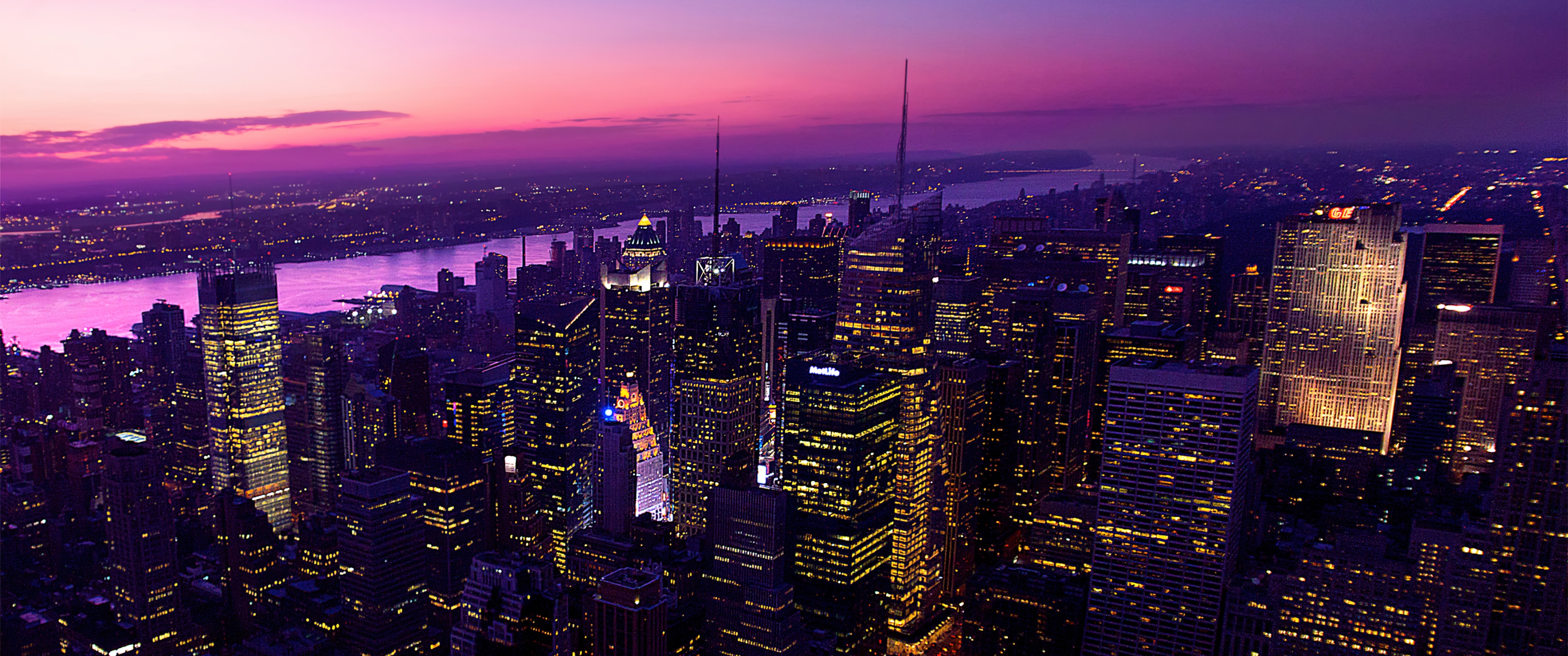 New York City Wallpaper 4K, Twilight, Evening, City lights, Dark, Night, World