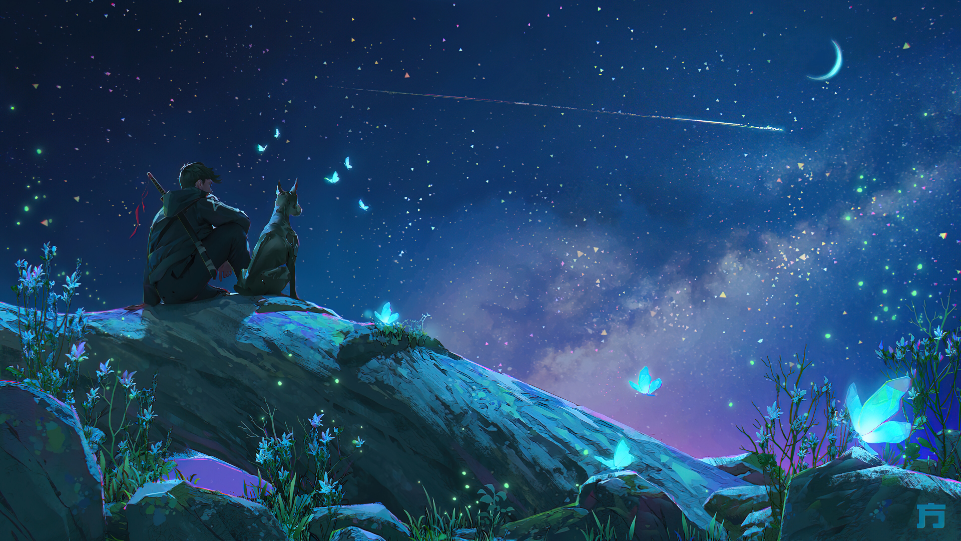 Free download Night Starry Sky Stars Scenery Anime Art HD 4K Wallpaper 82937 [3840x2160] for your Desktop, Mobile & Tablet. Explore Night Sky Anime Desktop Wallpaper. Wallpaper Night Sky