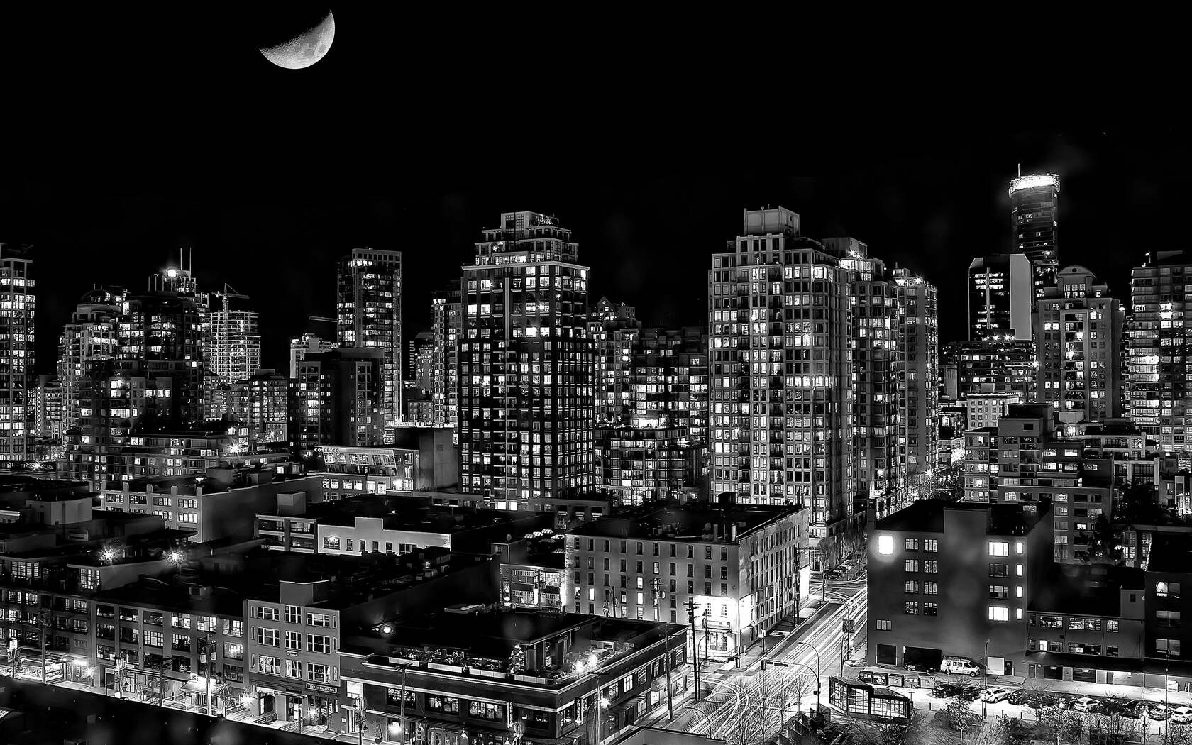 Black And White Vancouver City 4k 1680x1050 Resolution HD 4k Wallpaper, Image, Background, Photo and Picture