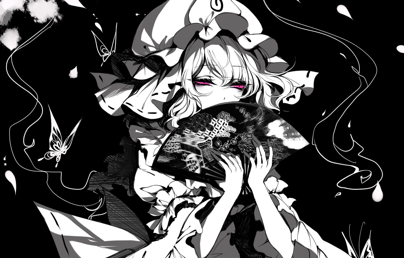 Photo Wallpaper Girl, Red Eyes, Touhou, Touhou, Touhou, Saigyouji Black