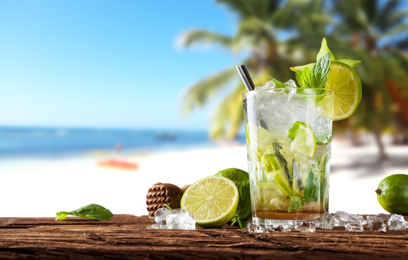 Photo Wallpaper Cocktail, Summer, Beach, Fresh, Sea