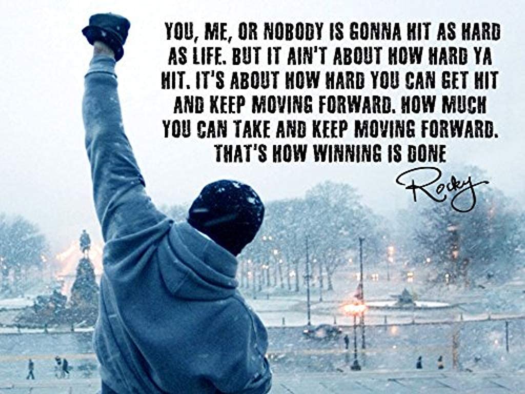 Rocky Inspired Inspirational Quote Poster (18 x 24 Inches): Posters & Prints