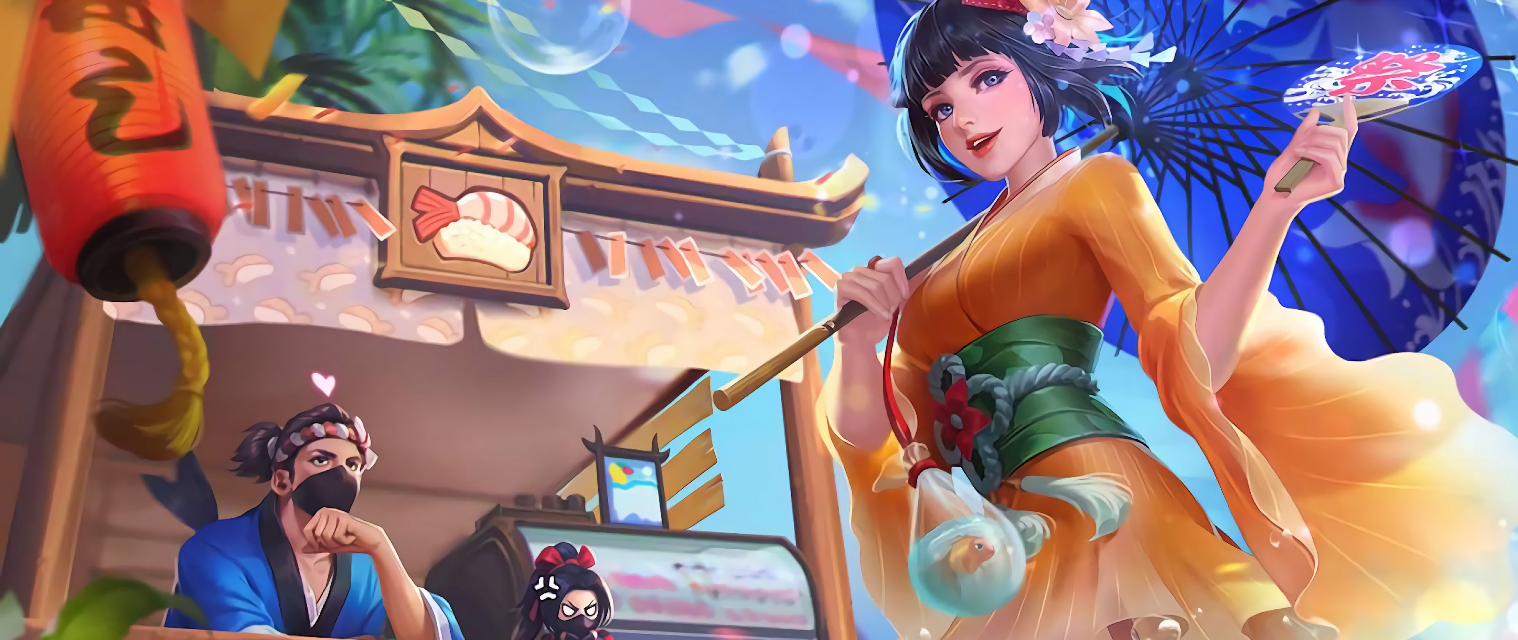 Kagura Summer Festival Hayabusa Sushi Master Skins Mobile Legends 4K Wallpaper