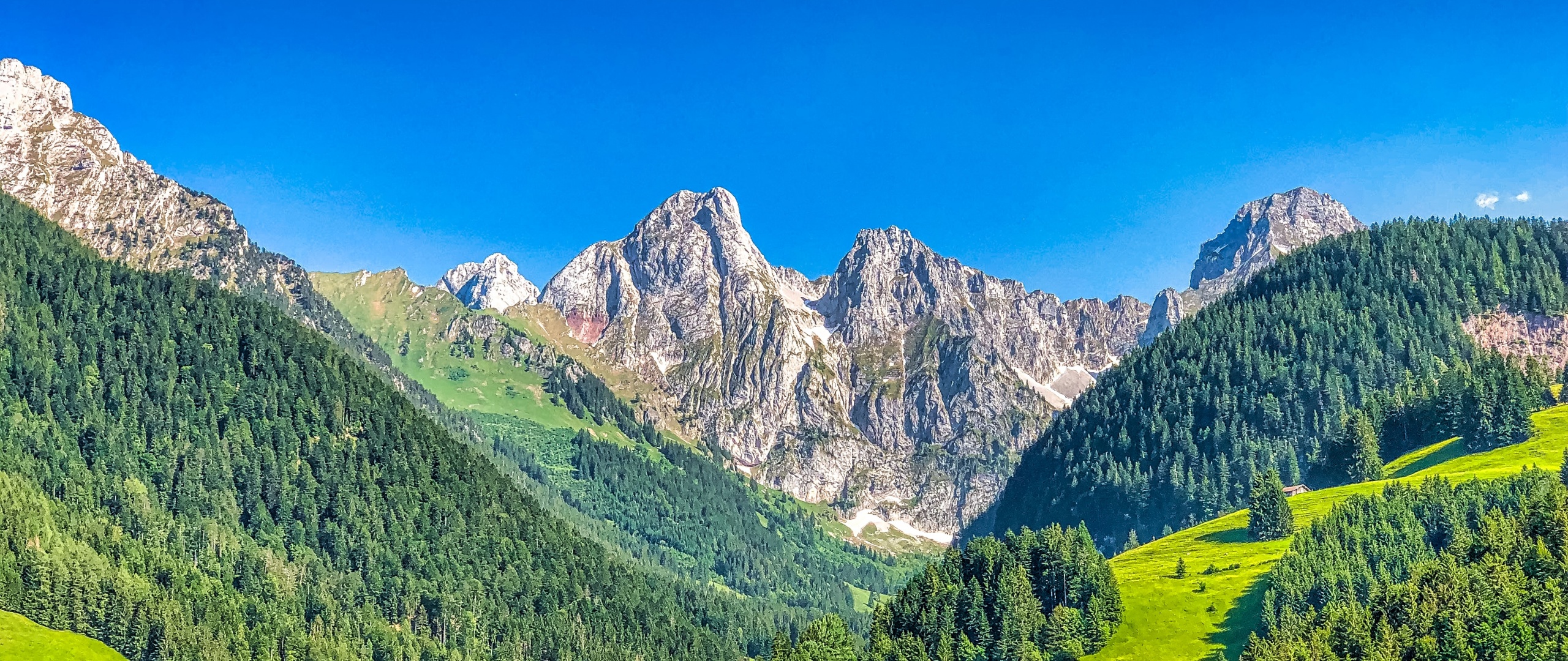 Alps mountains Wallpaper 4K, Mountain range, Summer, Sunny day, Forest, Nature