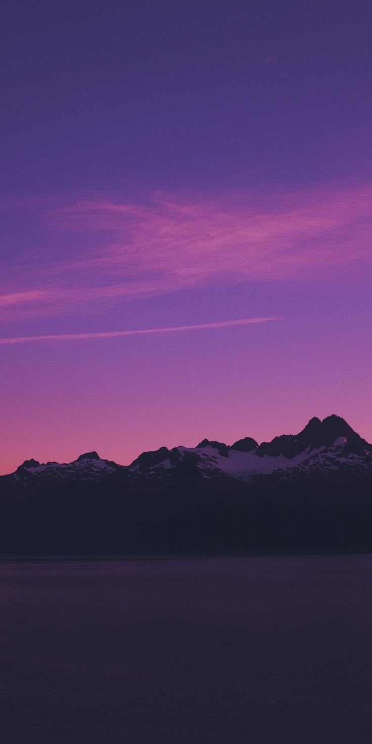 Horizon, mountains, pink sky, sunset Wallpaper. Sunset wallpaper, Sky aesthetic, Landscape wallpaper