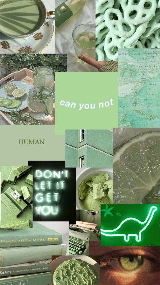 Light Green Collage Phone Wallpaper. iPhone wallpaper green, Picture collage wall, Aesthetic iphone wallpaper