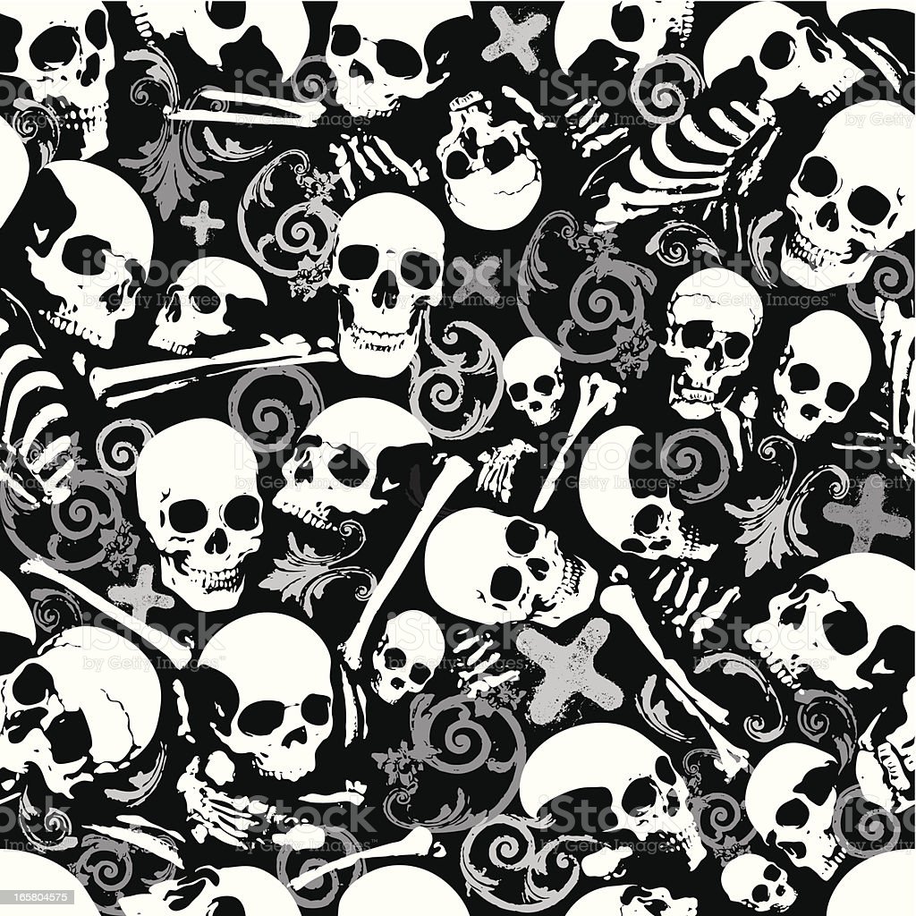 Seamless Skull And Bones Wallpaper Background Stock Illustration Image Now