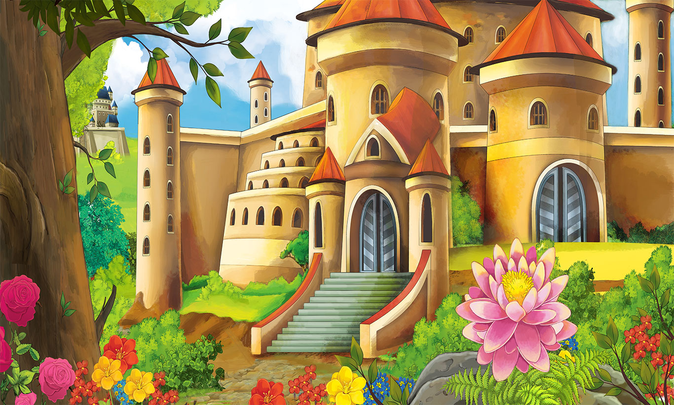 Cartoon Castle Kids Mural Wallpaper