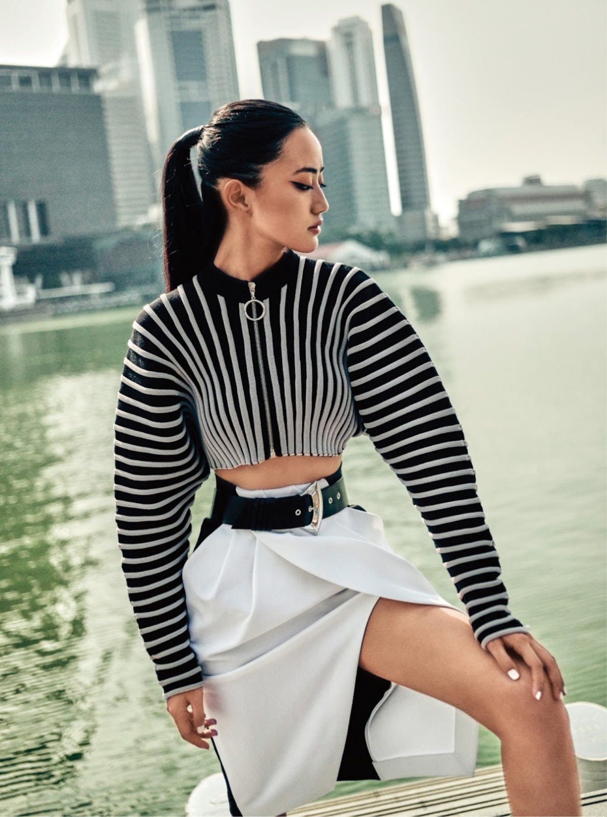 Andrea Kevichusa in Harper's Bazaar India November 2019