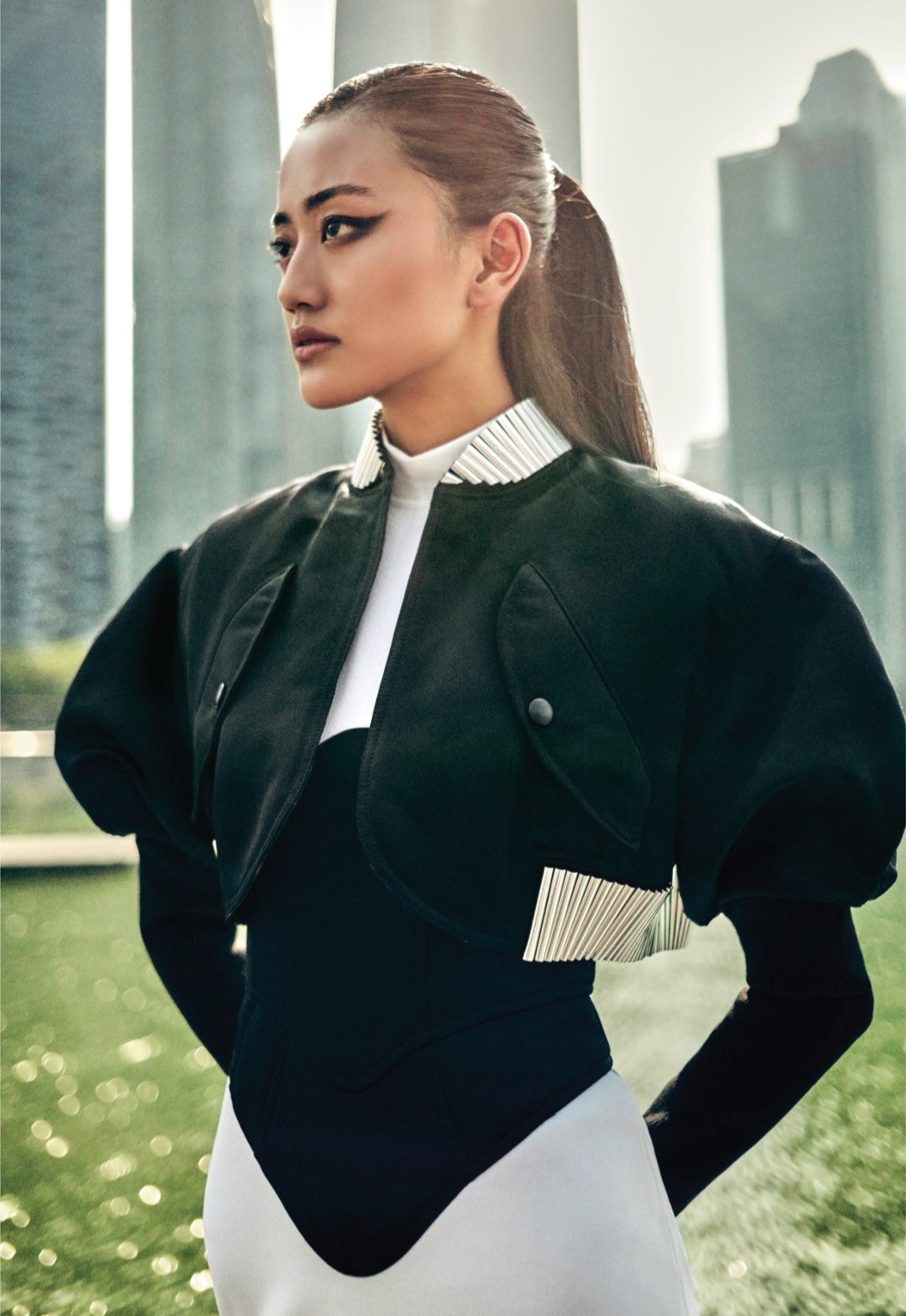 Andrea Kevichusa in Harper's Bazaar India November 2019