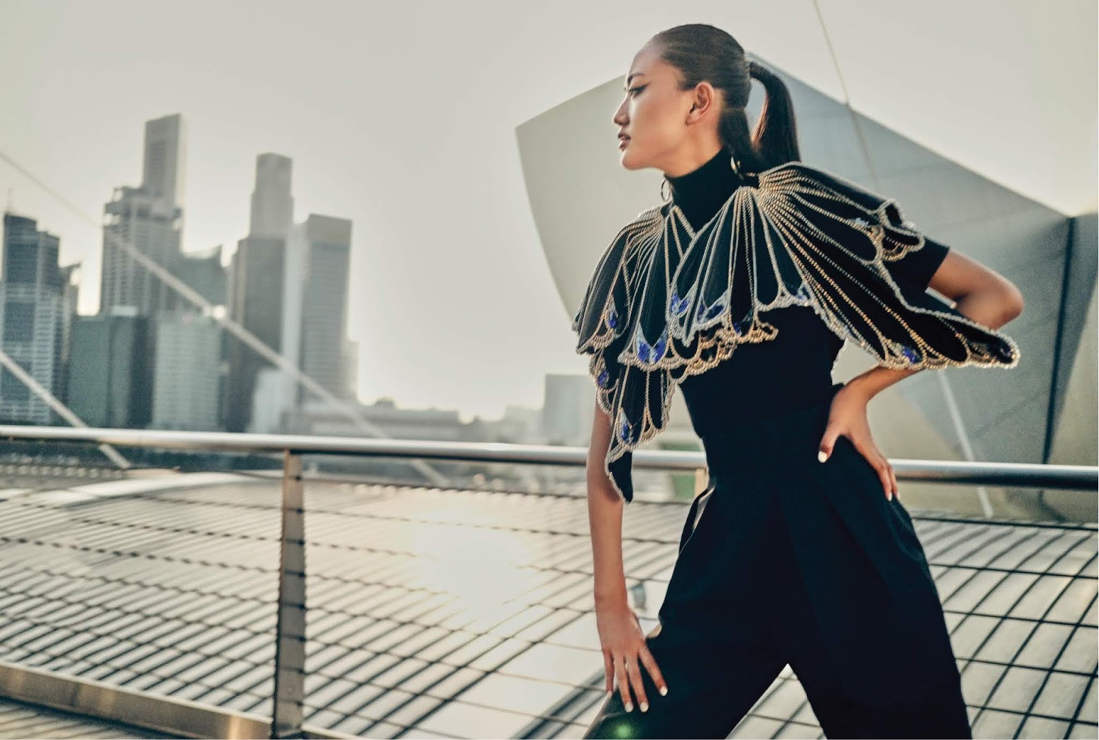 Andrea Kevichusa in Harper's Bazaar India November 2019