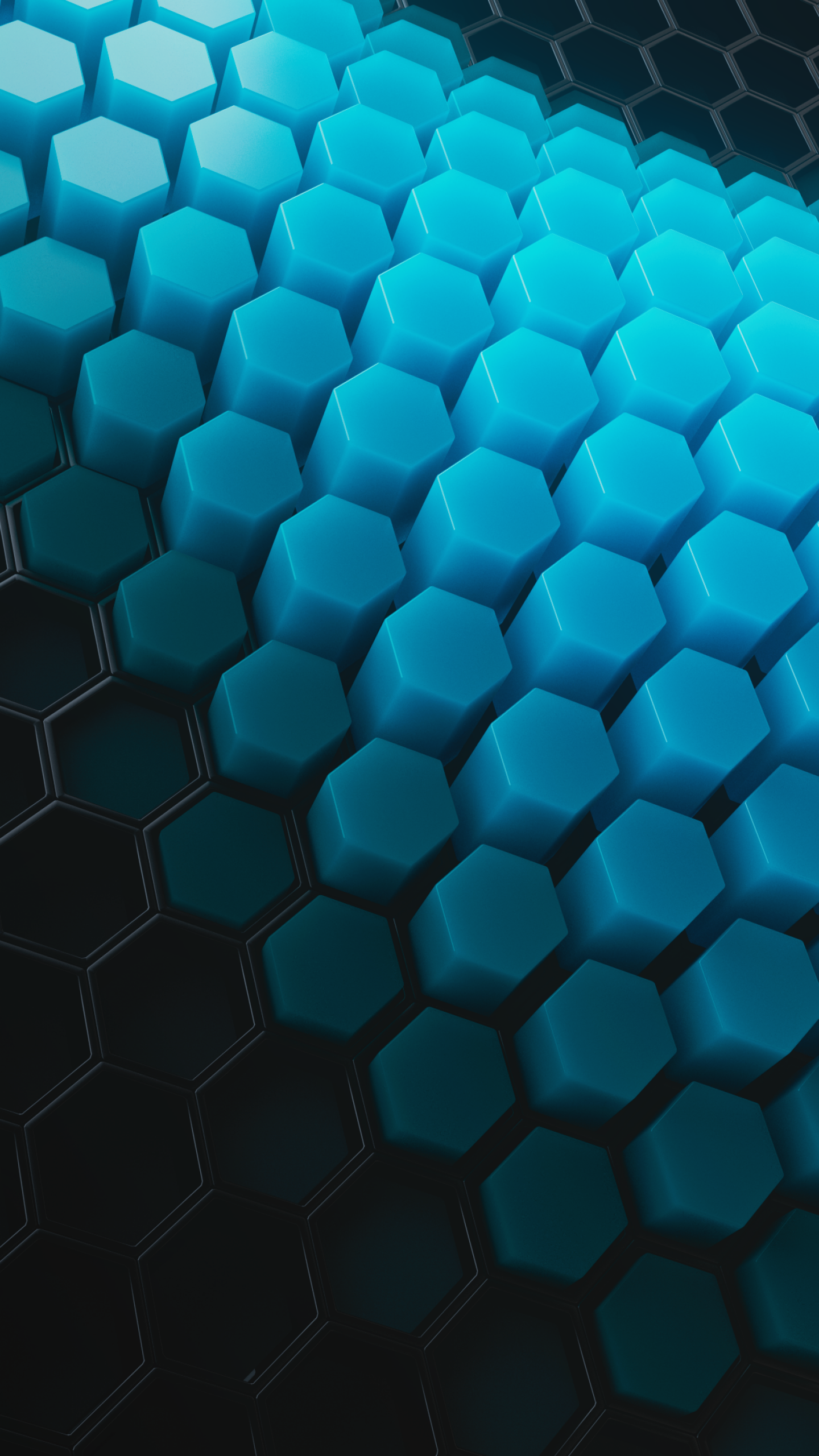 Hexagons Wallpaper 4K, Patterns, Cyan background, Cyan blocks, Abstract