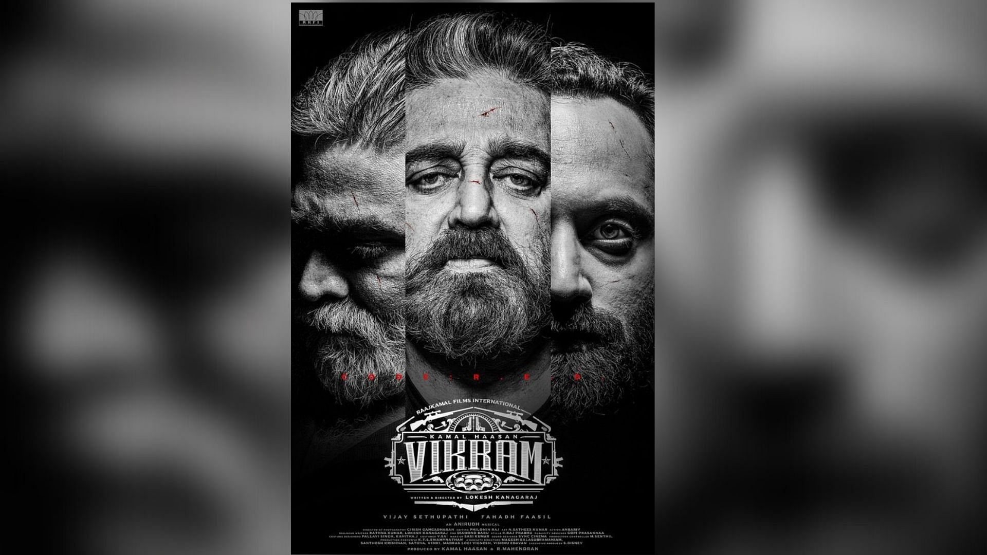 First Look of Kamal Haasan, Fahadh Faasil & Sethupathi's 'Vikram' Unveiled